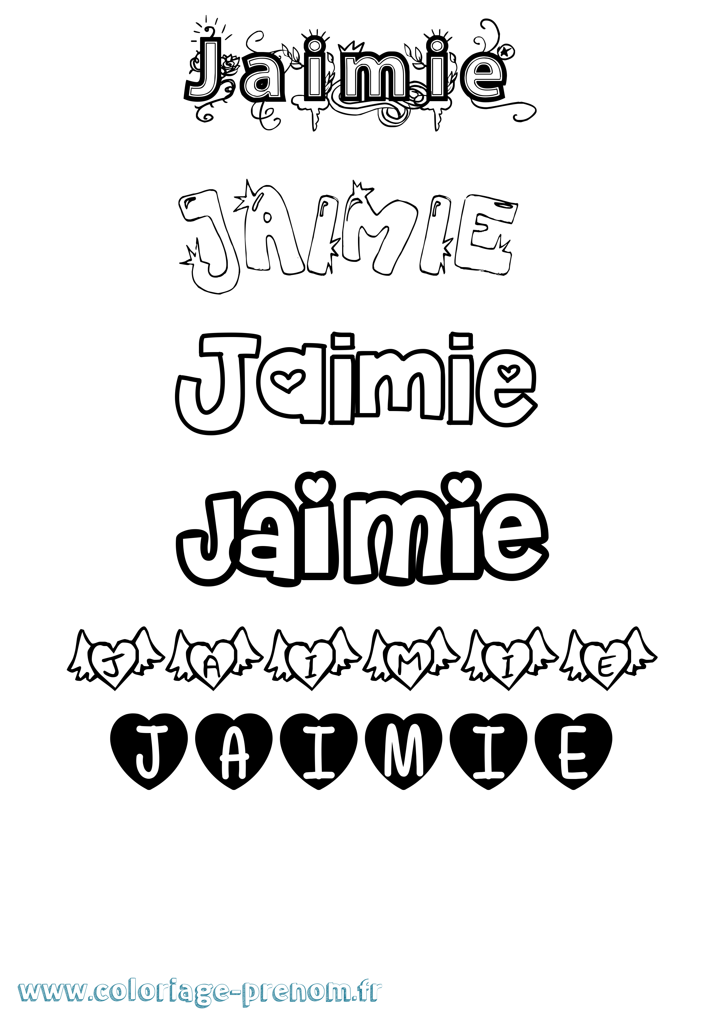 Coloriage Jaimie Girly Coloriage prénom Jaimie Girly