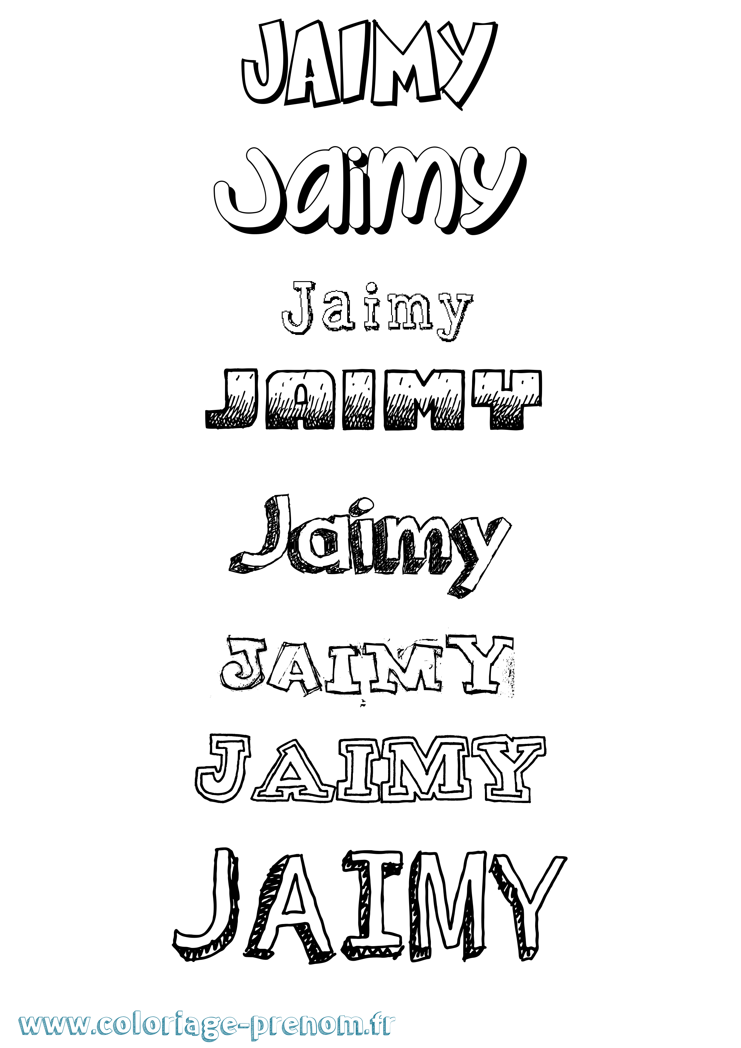 Coloriage prénom Jaimy Dessiné