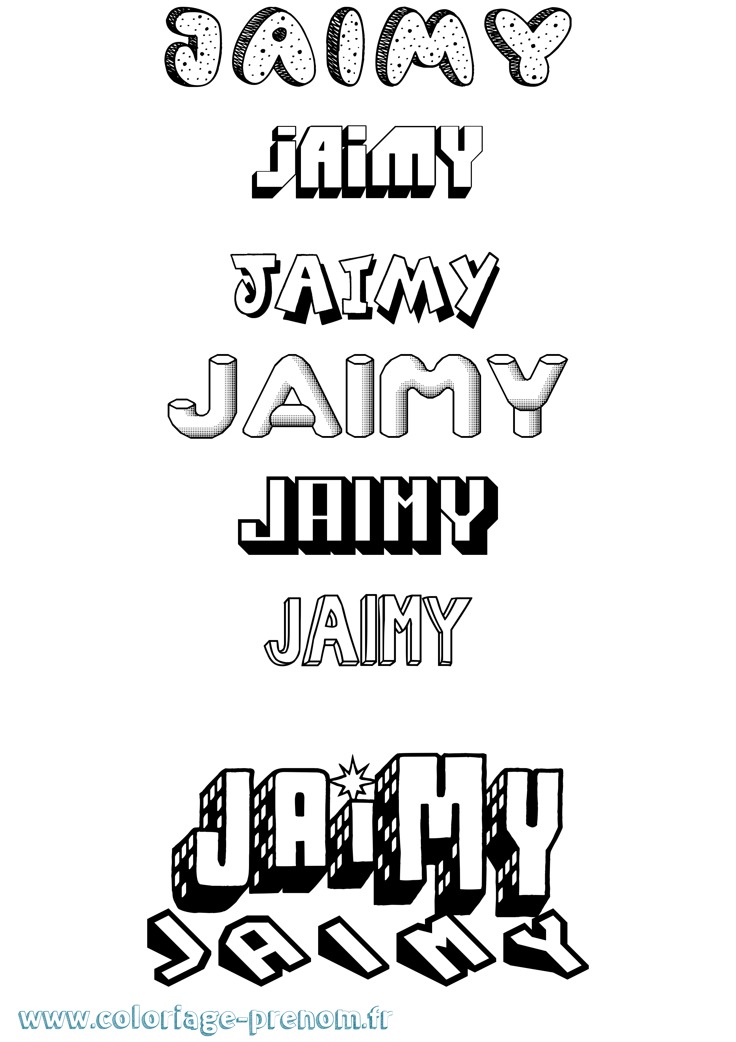Coloriage prénom Jaimy Effet 3D