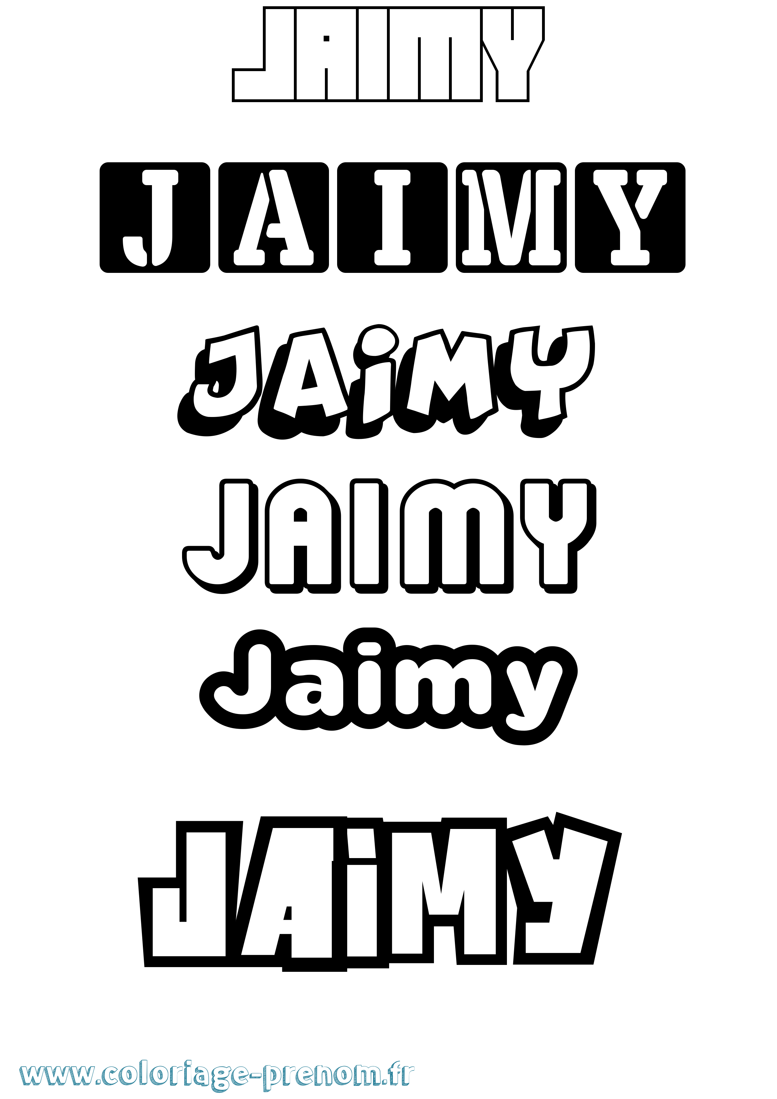 Coloriage prénom Jaimy Simple
