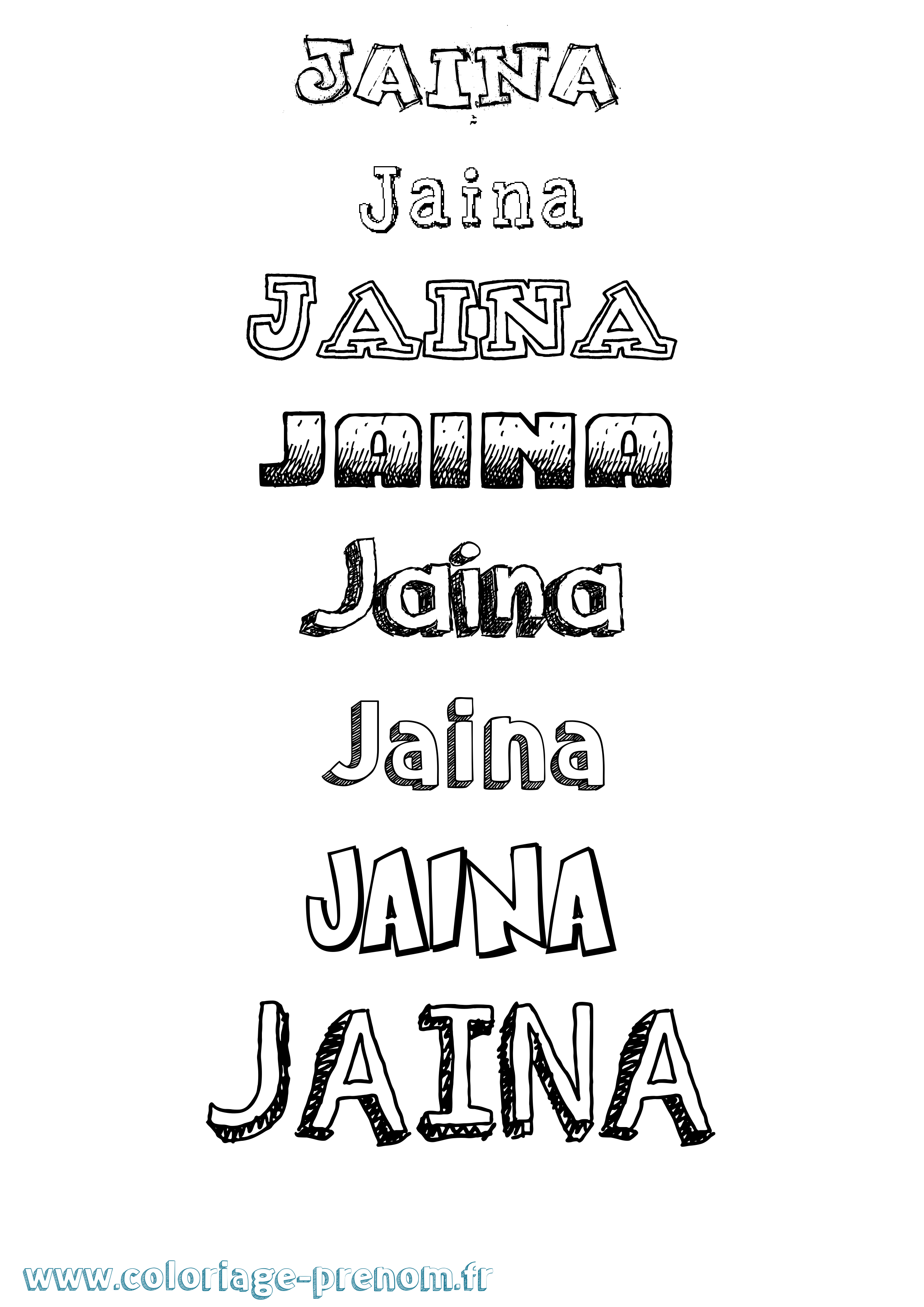 Coloriage prénom Jaina Dessiné