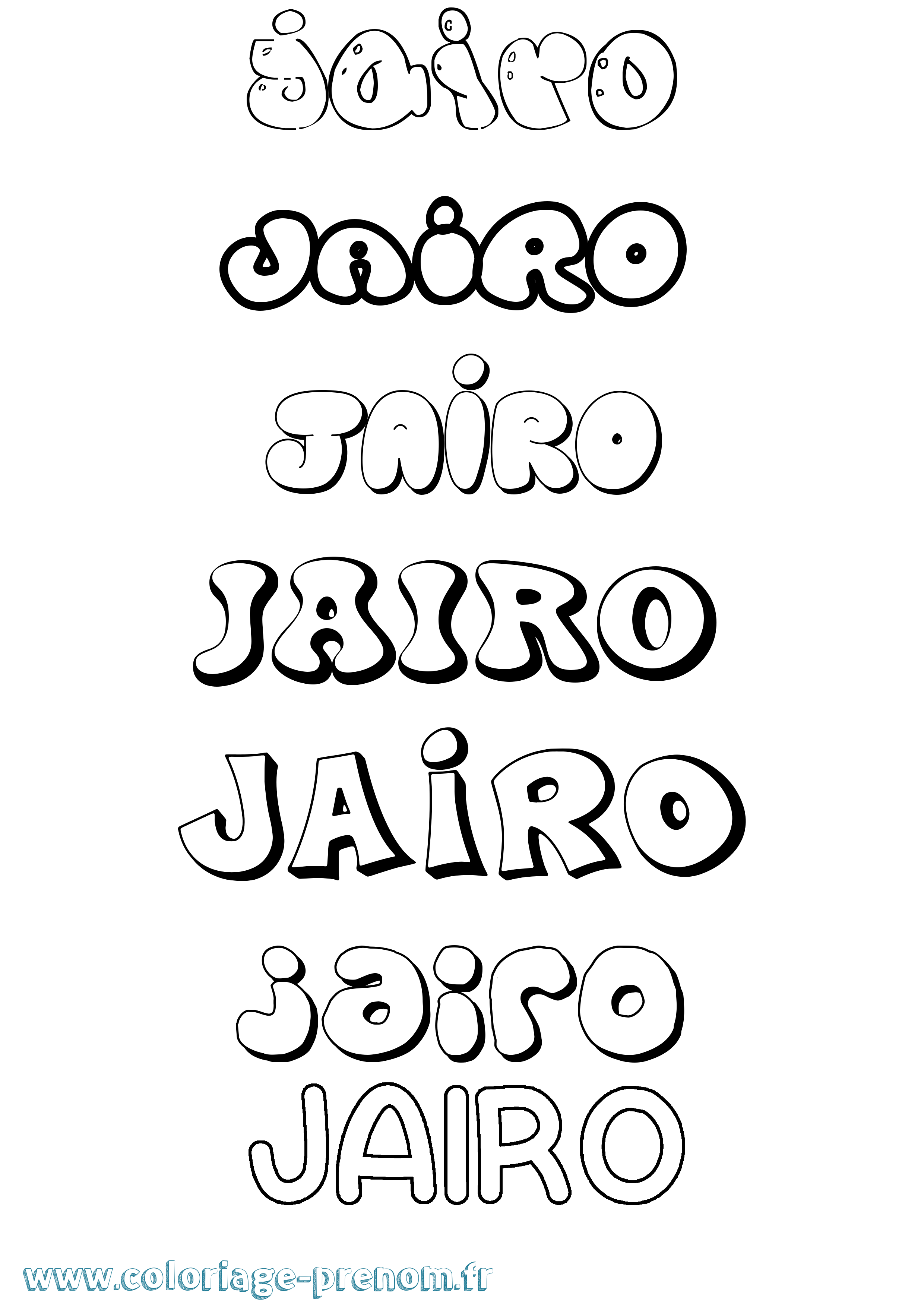 Coloriage Jairo Bubble Coloriage prénom Jairo Bubble