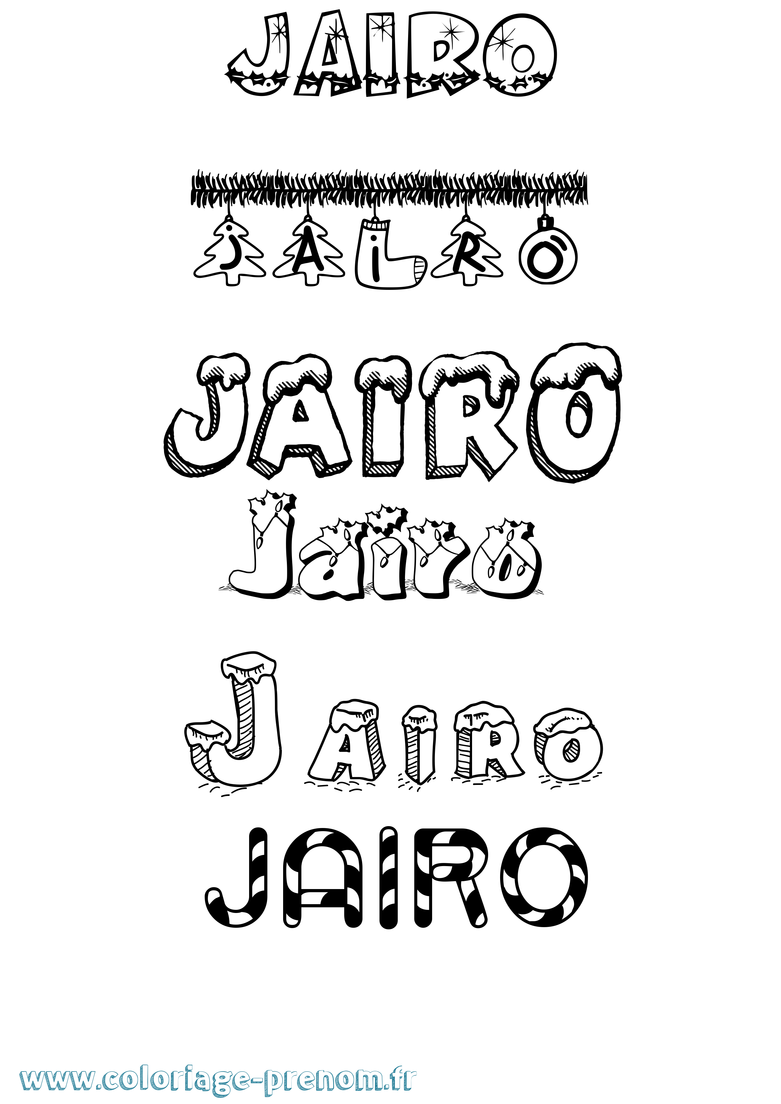 Coloriage Jairo Noël Coloriage prénom Jairo Noël