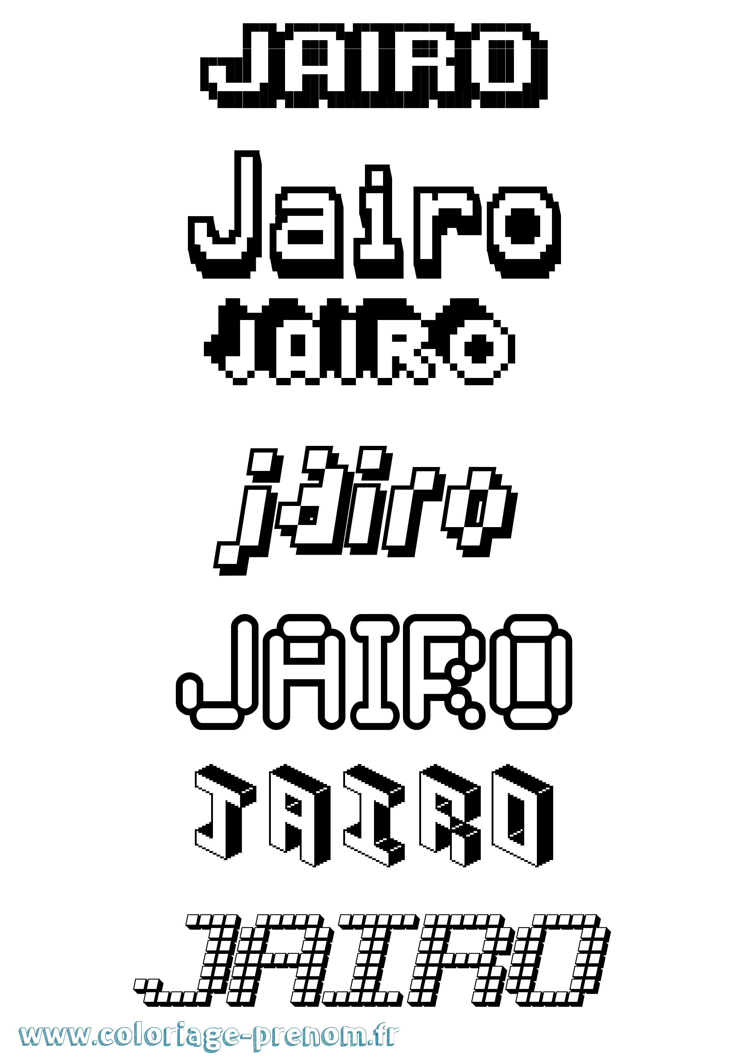 Coloriage Jairo Pixel Coloriage prénom Jairo Pixel