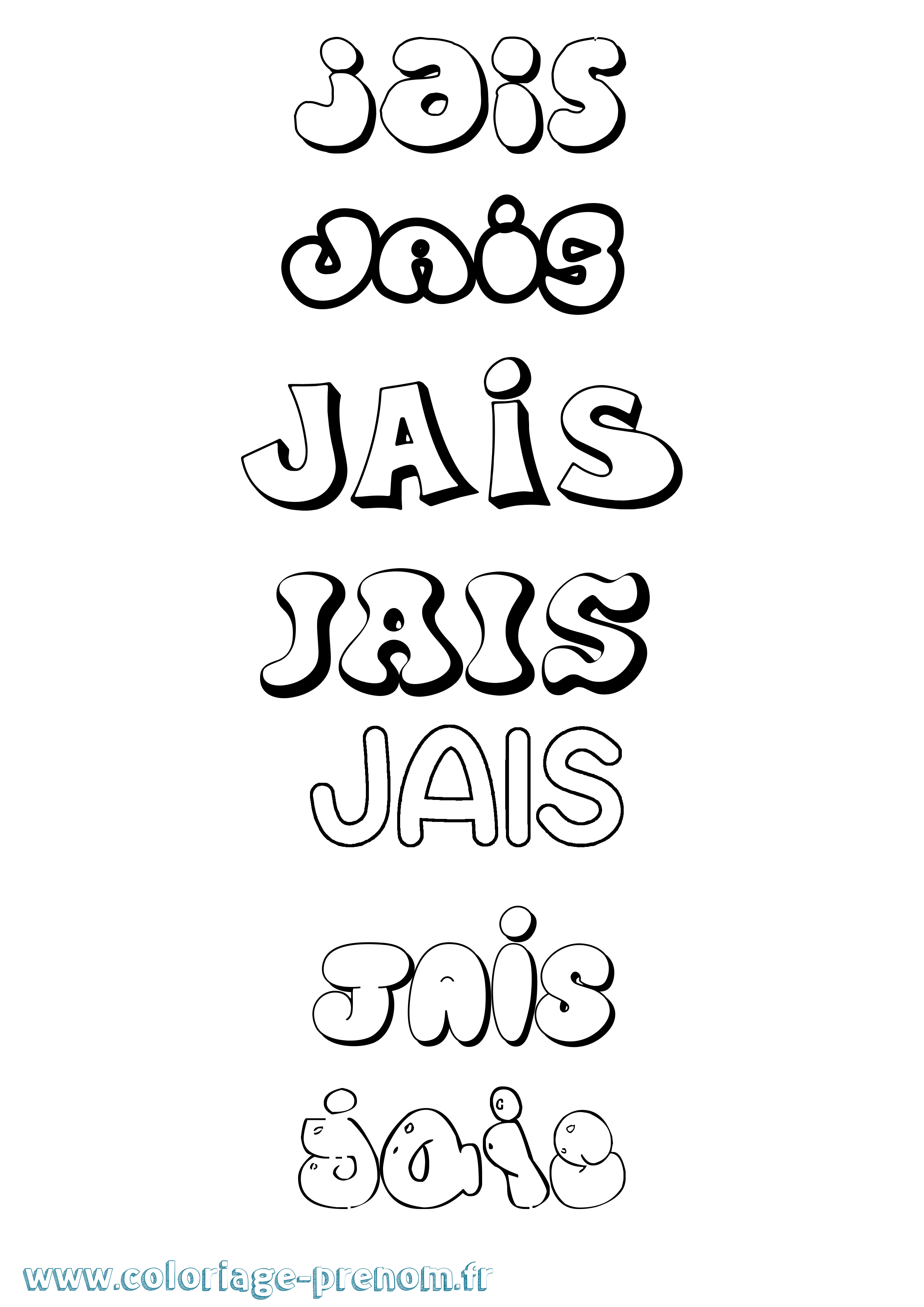 Coloriage Jais Bubble Coloriage prénom Jais Bubble