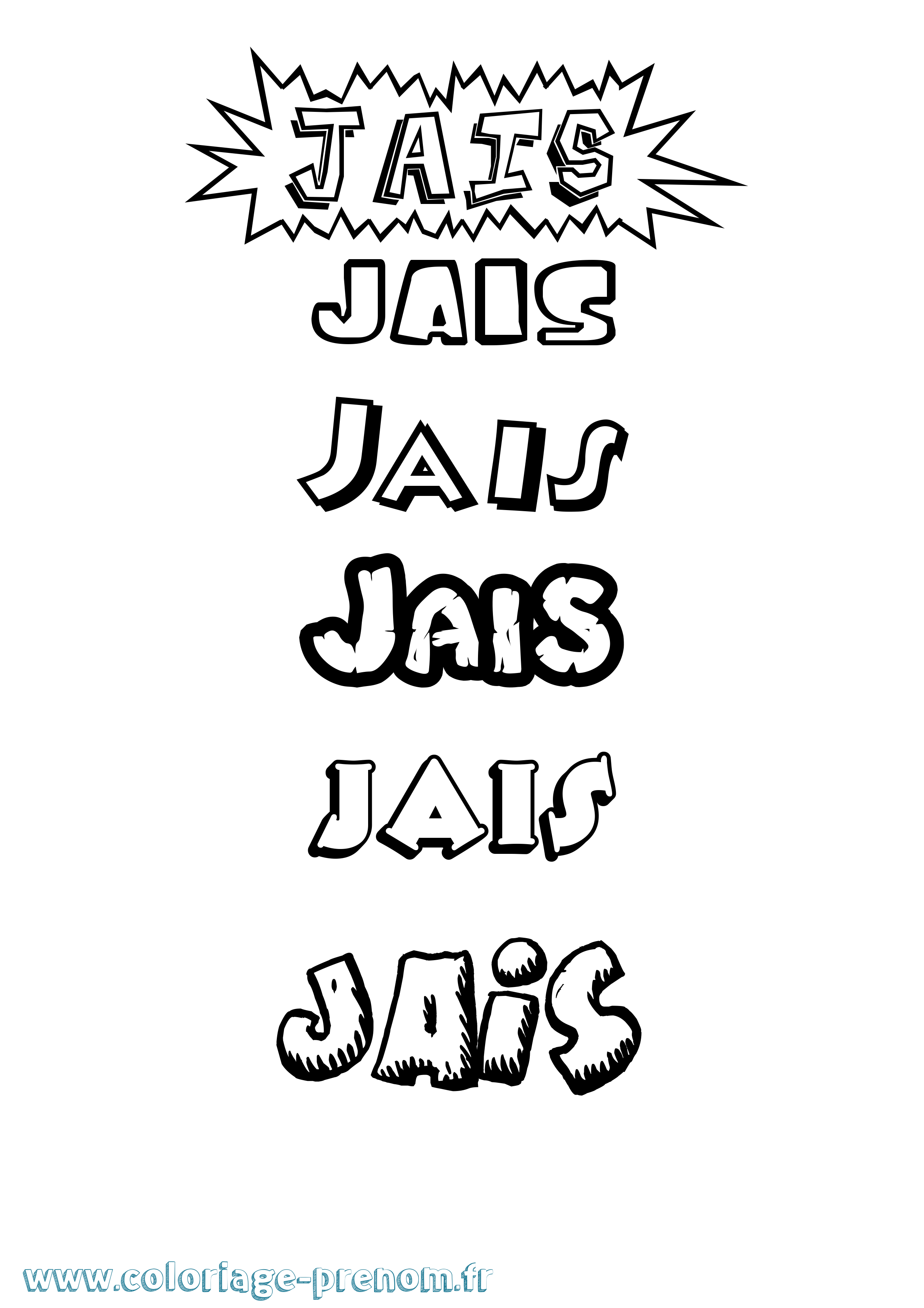 Coloriage Jais Dessin Animé Coloriage prénom Jais Dessin Animé