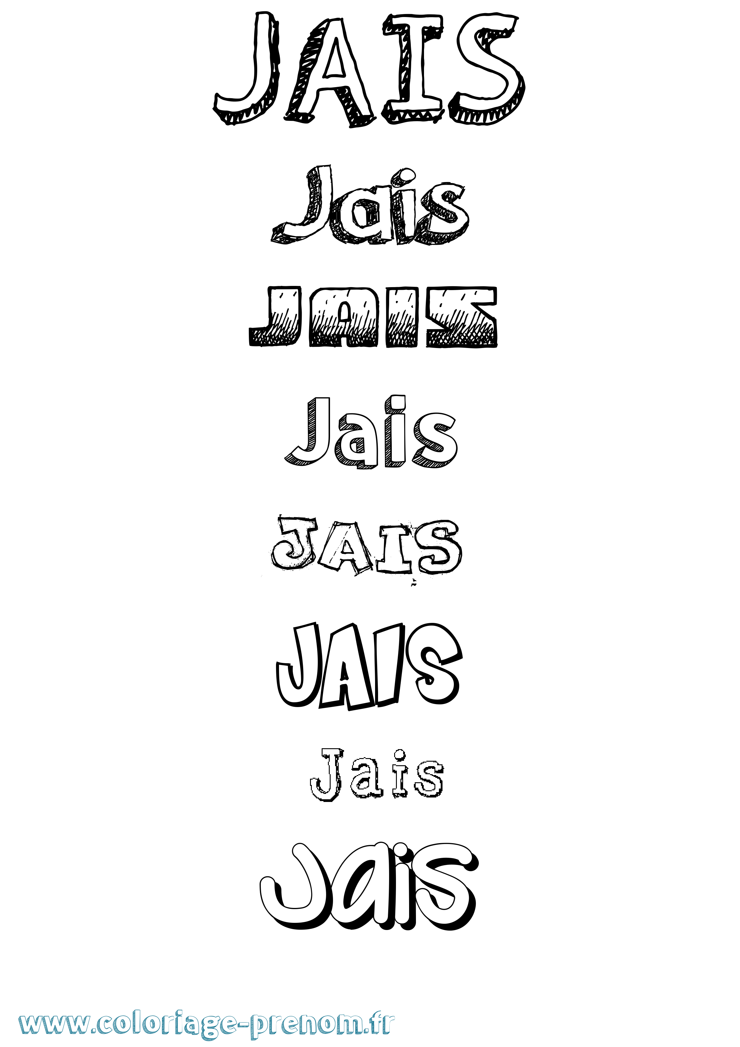 Coloriage Jais Dessiné Coloriage prénom Jais Dessiné