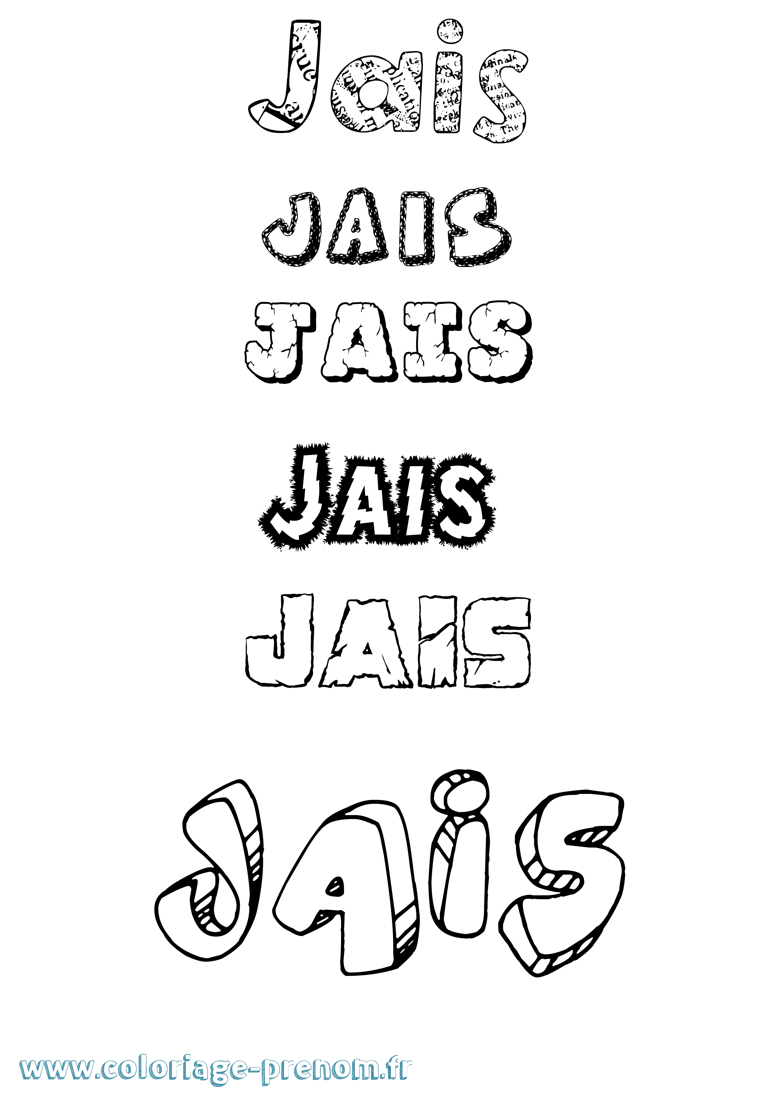 Coloriage Jais Destructuré Coloriage prénom Jais Destructuré