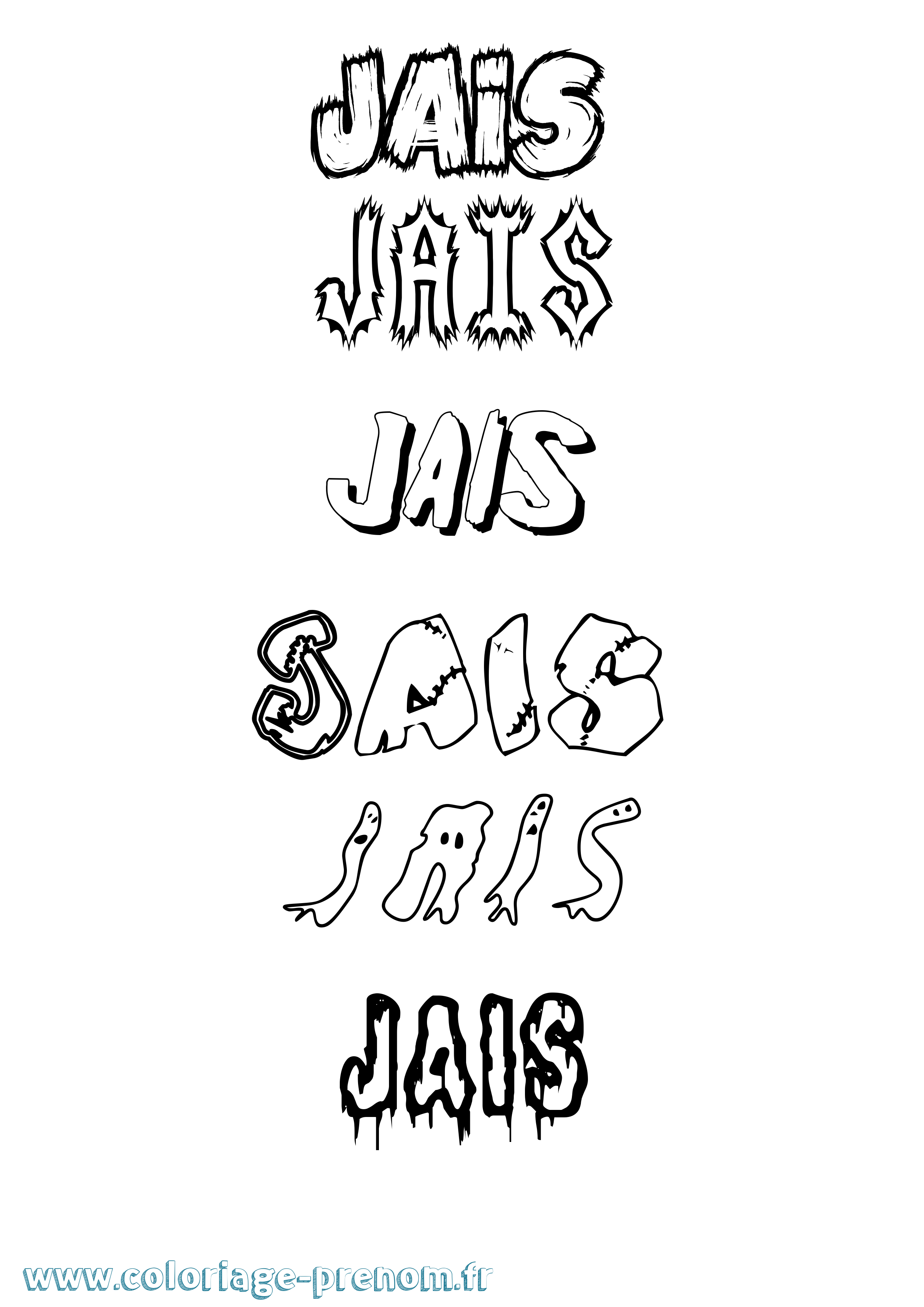 Coloriage Jais Frisson Coloriage prénom Jais Frisson