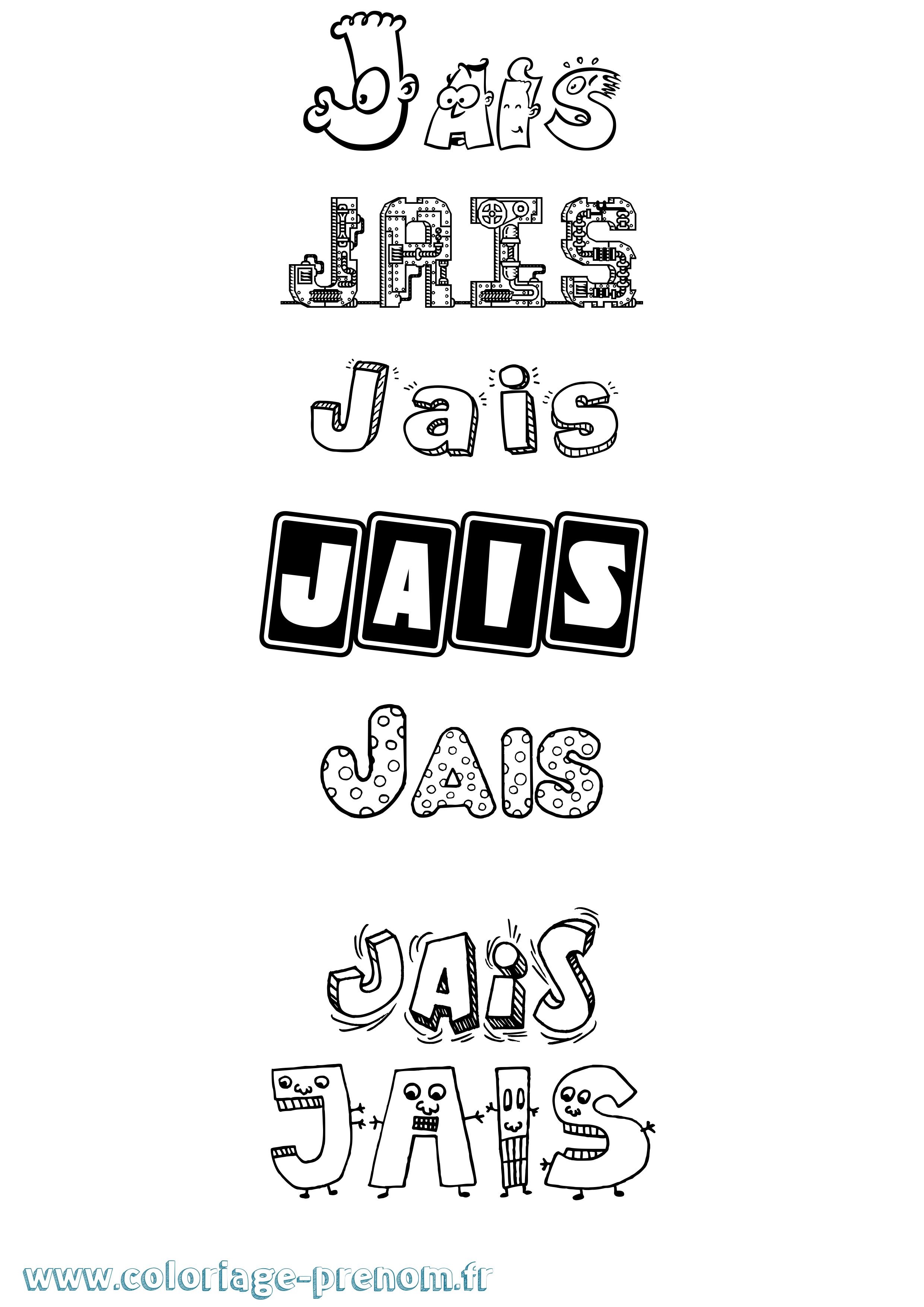 Coloriage Jais Fun Coloriage prénom Jais Fun
