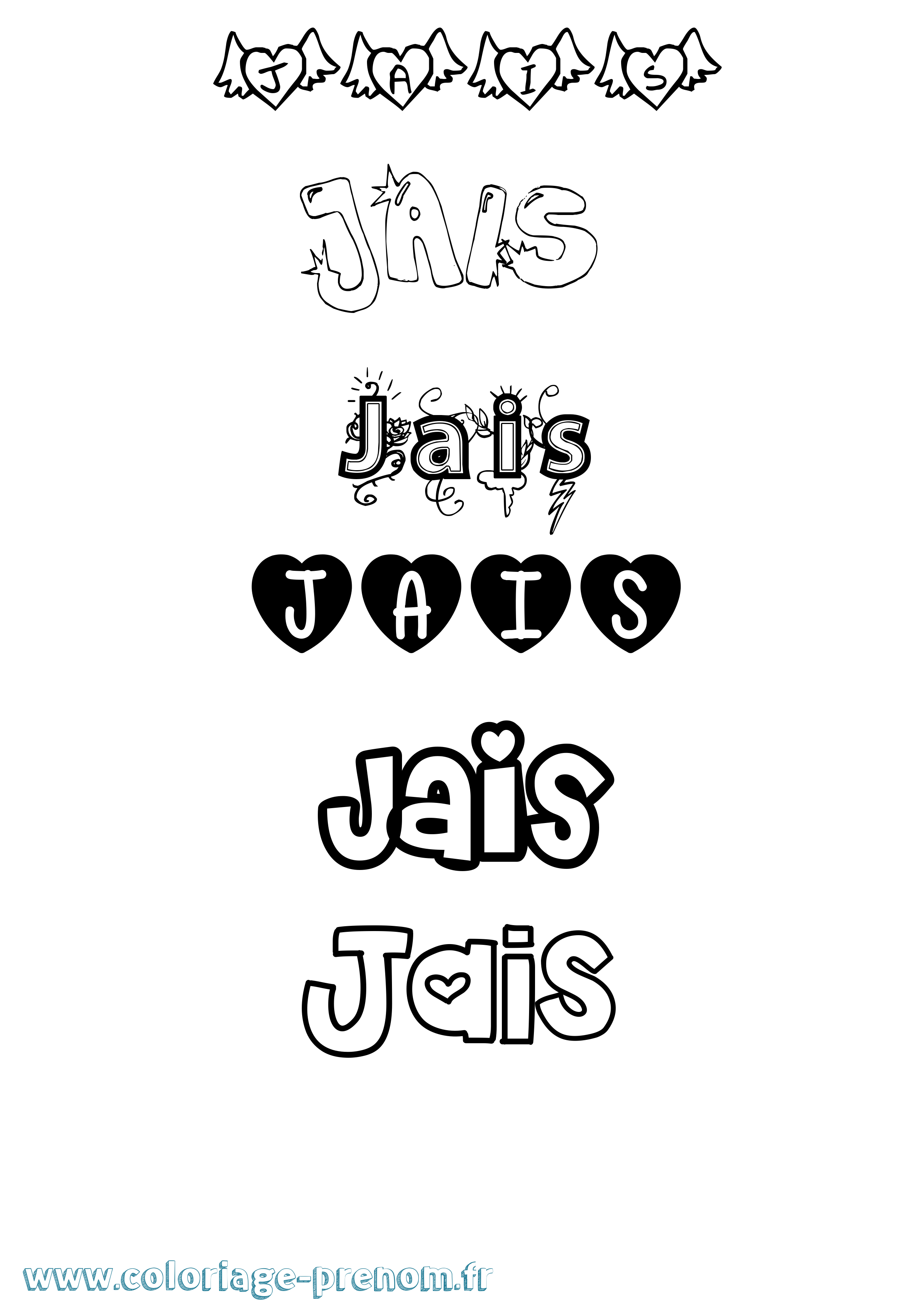 Coloriage Jais Girly Coloriage prénom Jais Girly