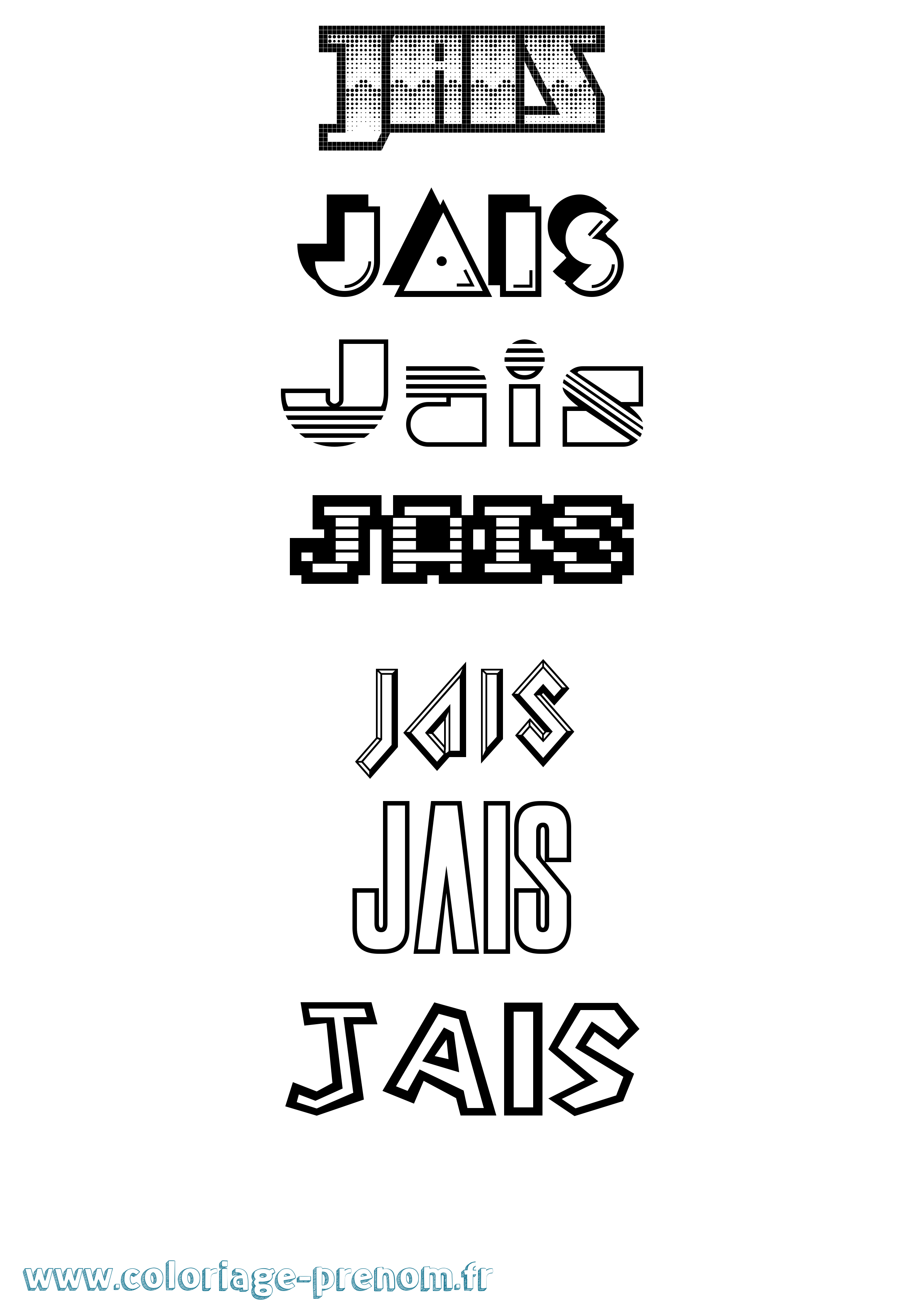 Coloriage Jais Jeux Vidéos Coloriage prénom Jais Jeux Vidéos