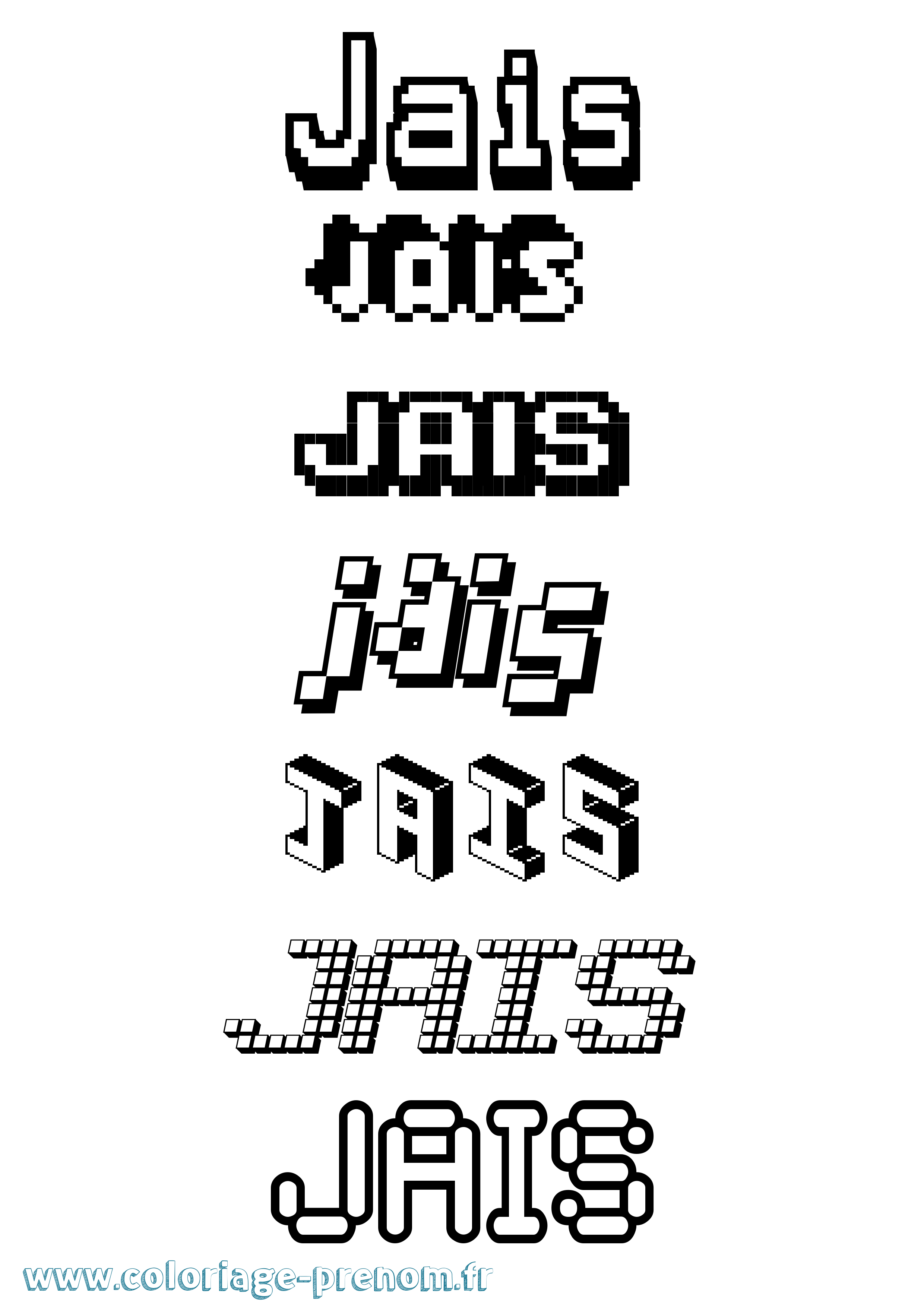 Coloriage Jais Pixel Coloriage prénom Jais Pixel