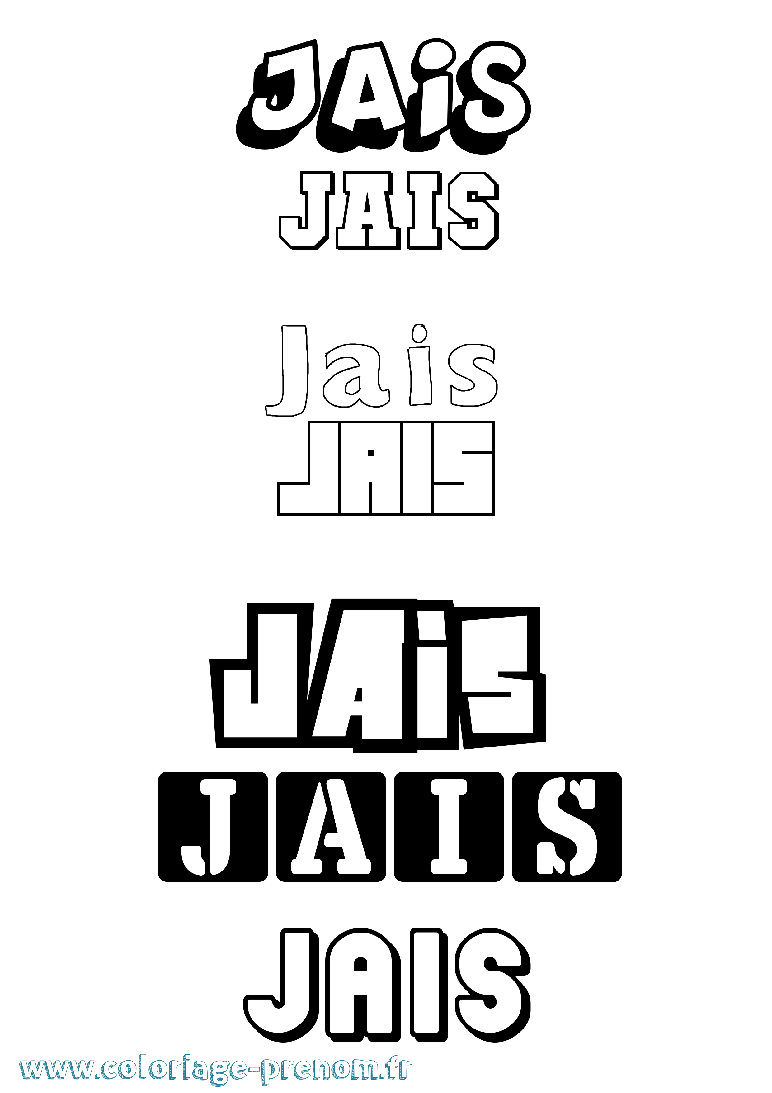 Coloriage Jais Simple Coloriage prénom Jais Simple