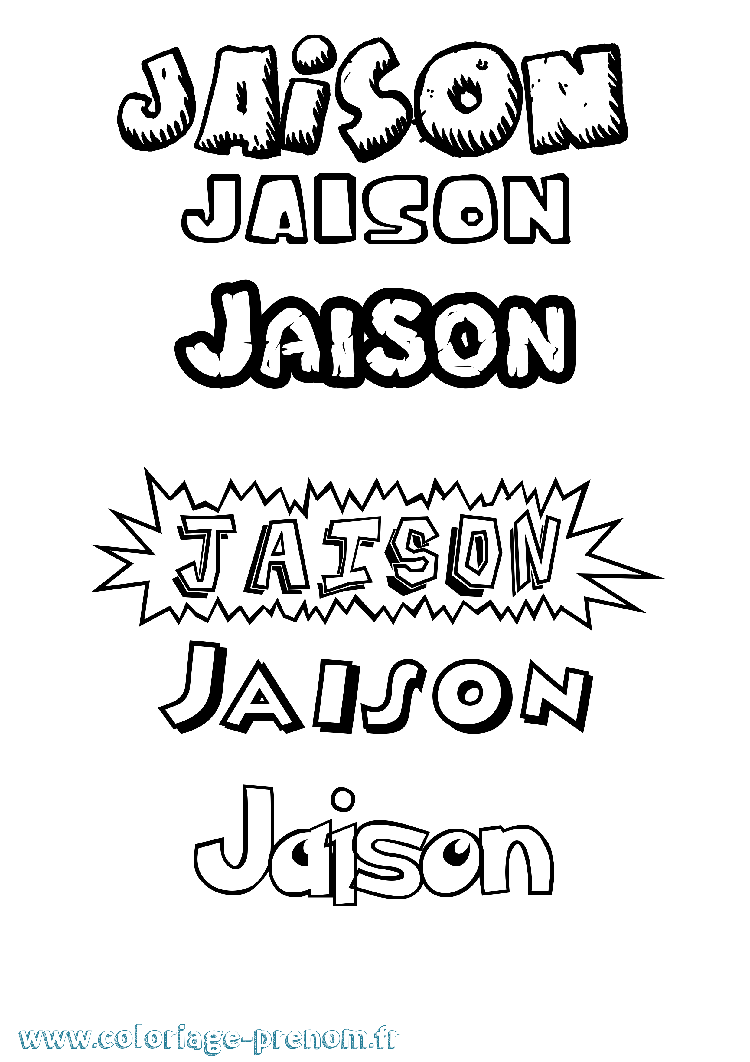 Coloriage Jaison Dessin Animé Coloriage prénom Jaison Dessin Animé