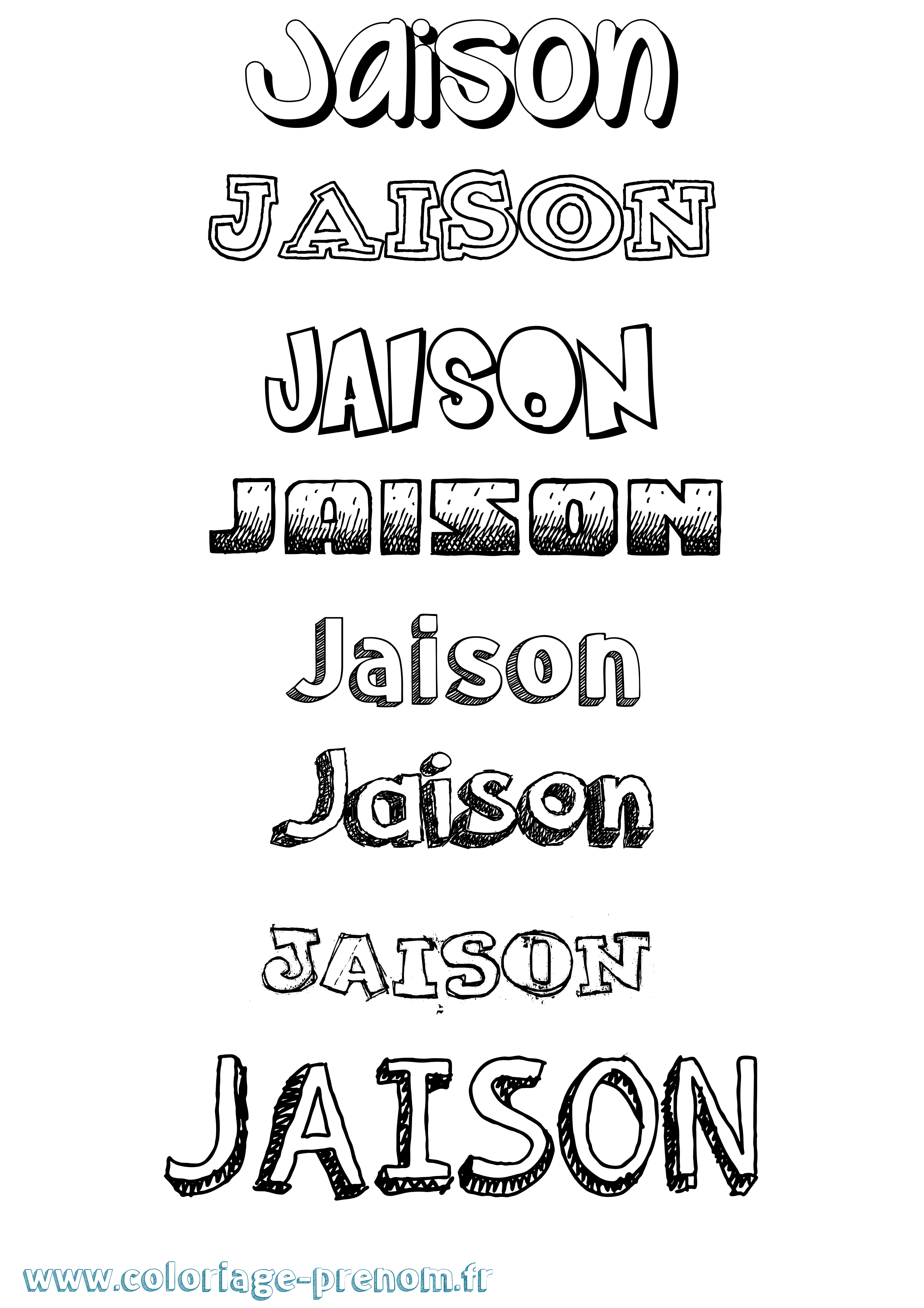 Coloriage Jaison Dessiné Coloriage prénom Jaison Dessiné