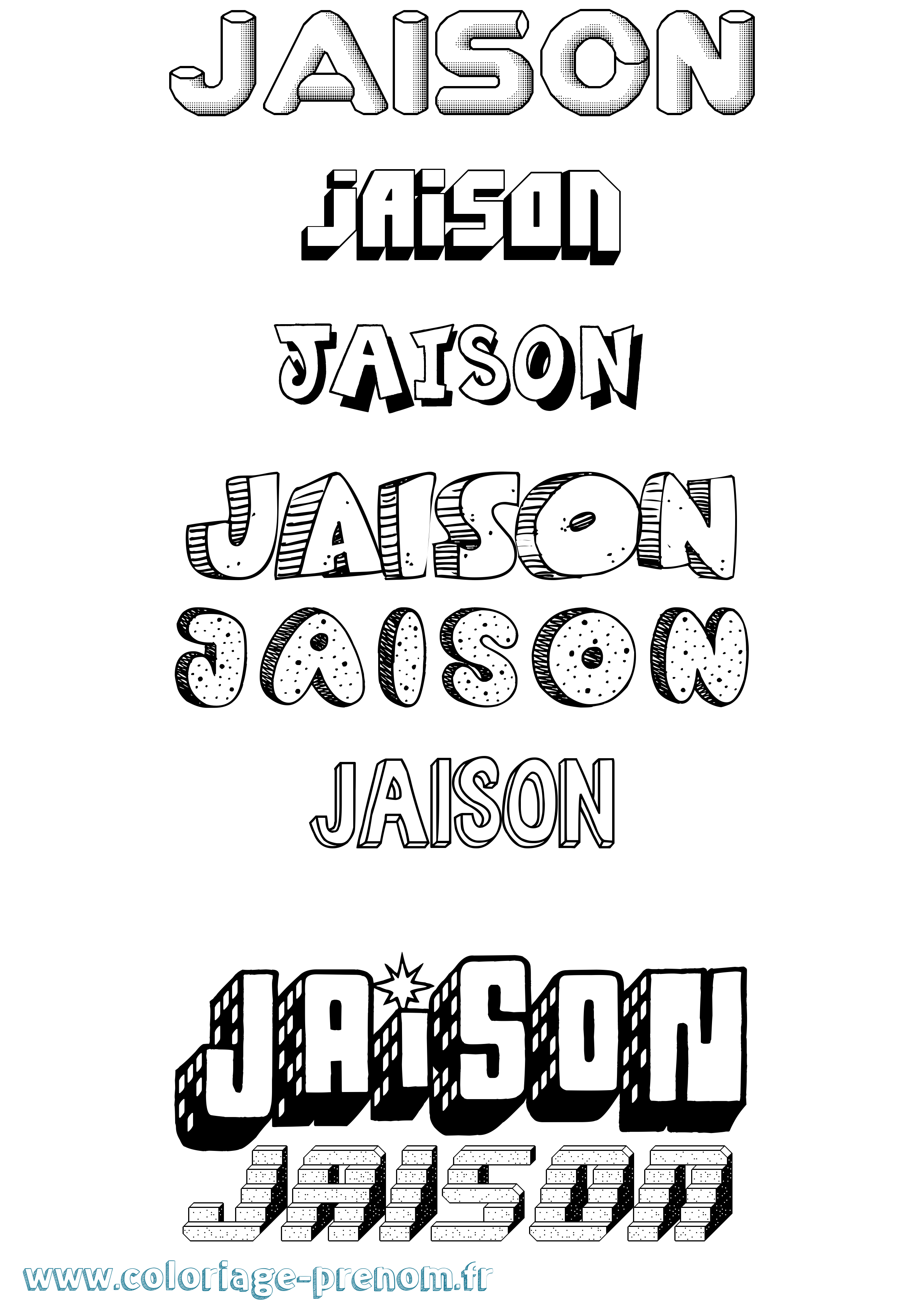 Coloriage Jaison Effet 3D Coloriage prénom Jaison Effet 3D