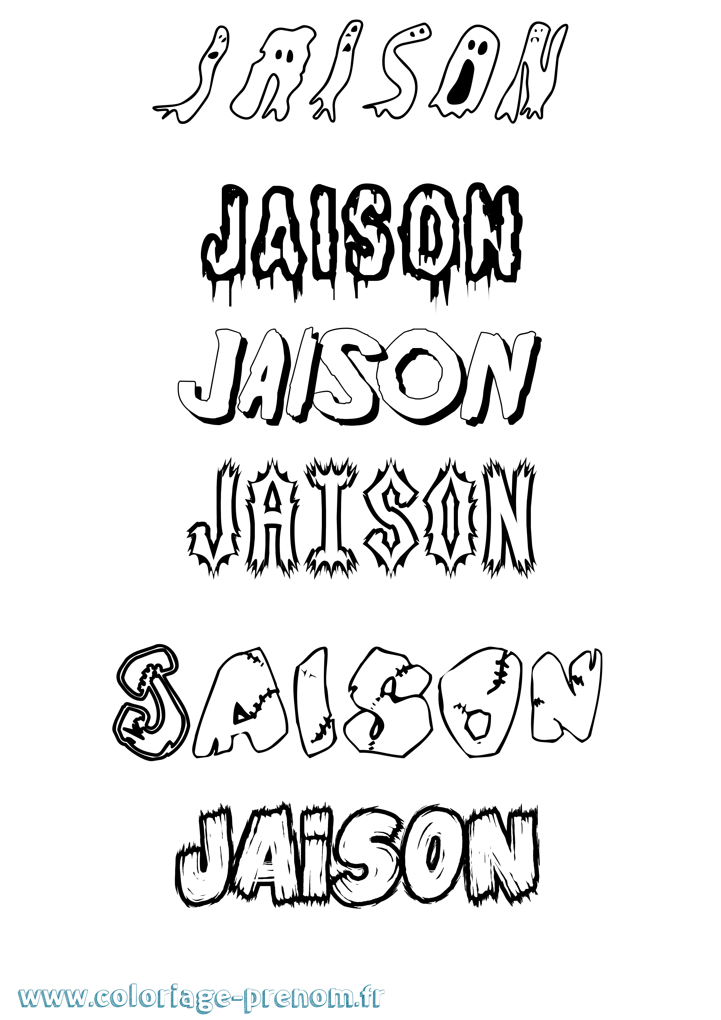 Coloriage Jaison Frisson Coloriage prénom Jaison Frisson