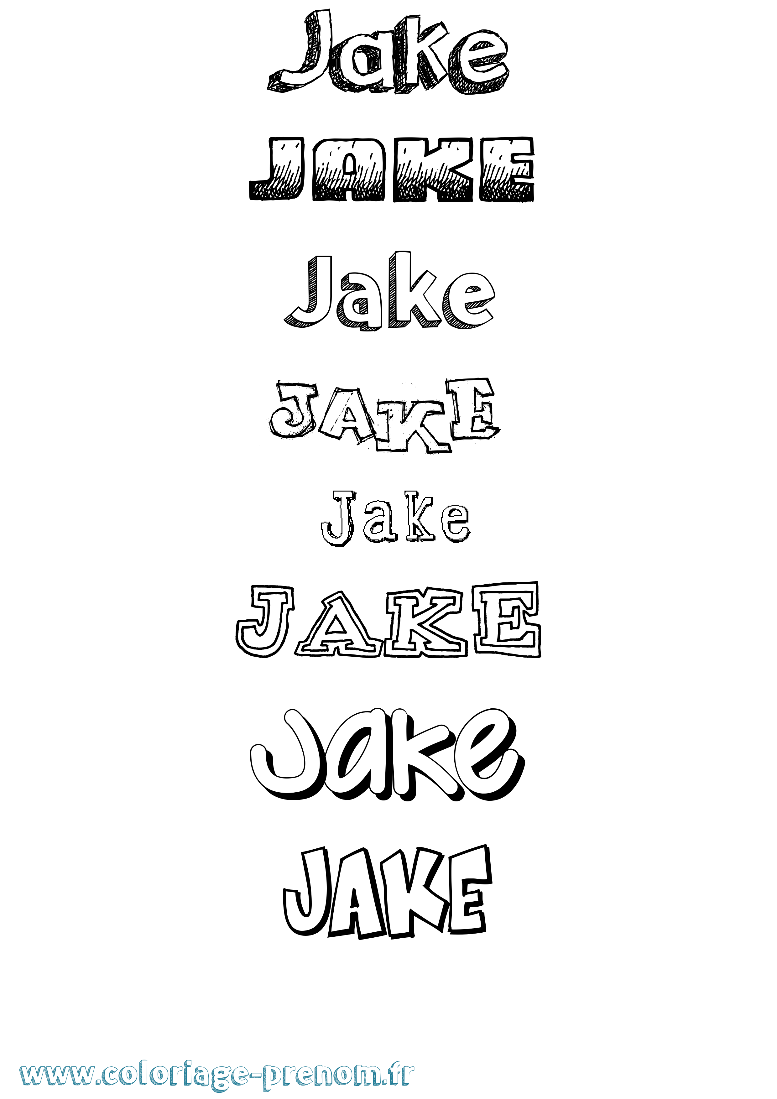 Coloriage prénom Jake Dessiné