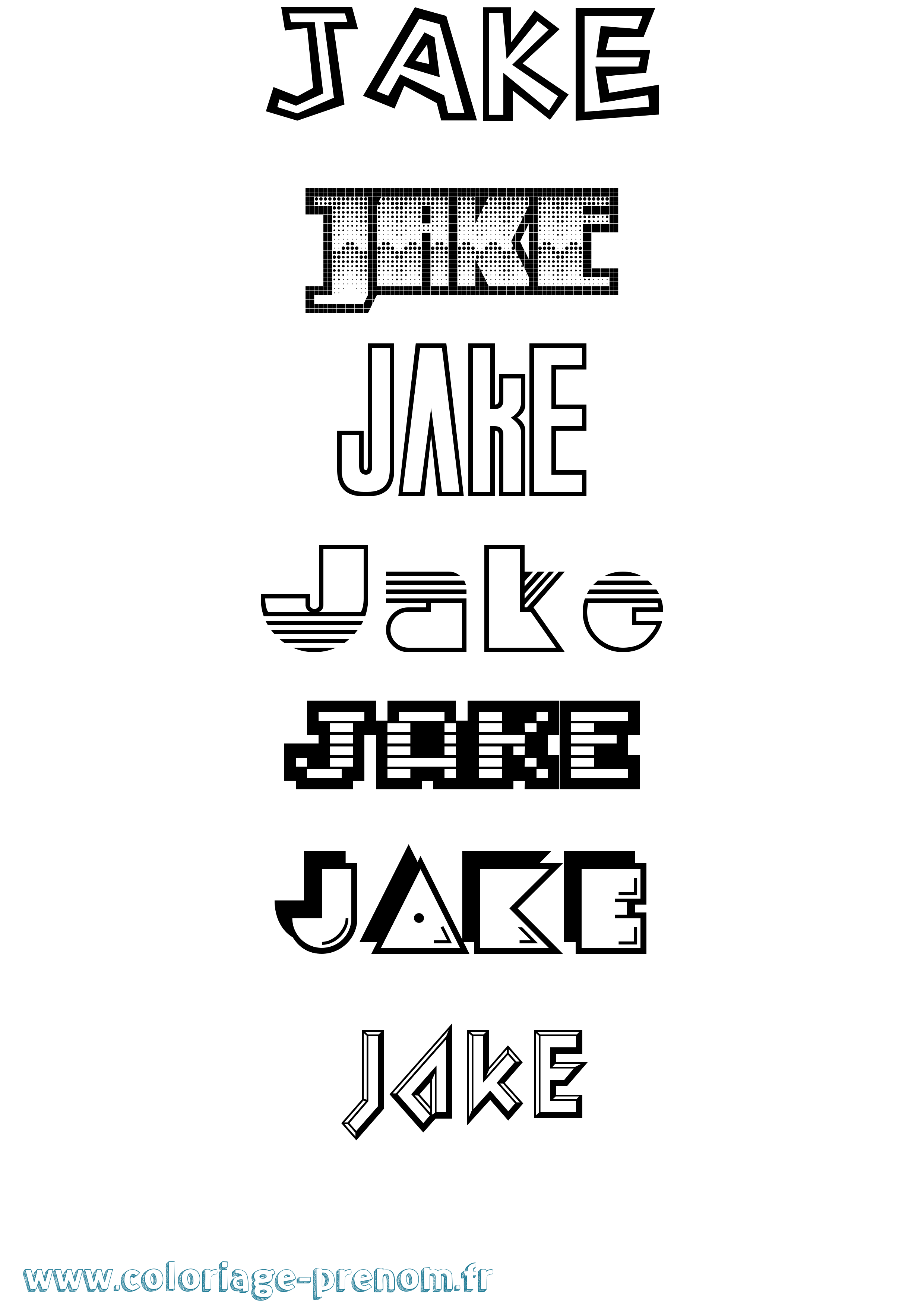 Coloriage prénom Jake Jeux Vidéos