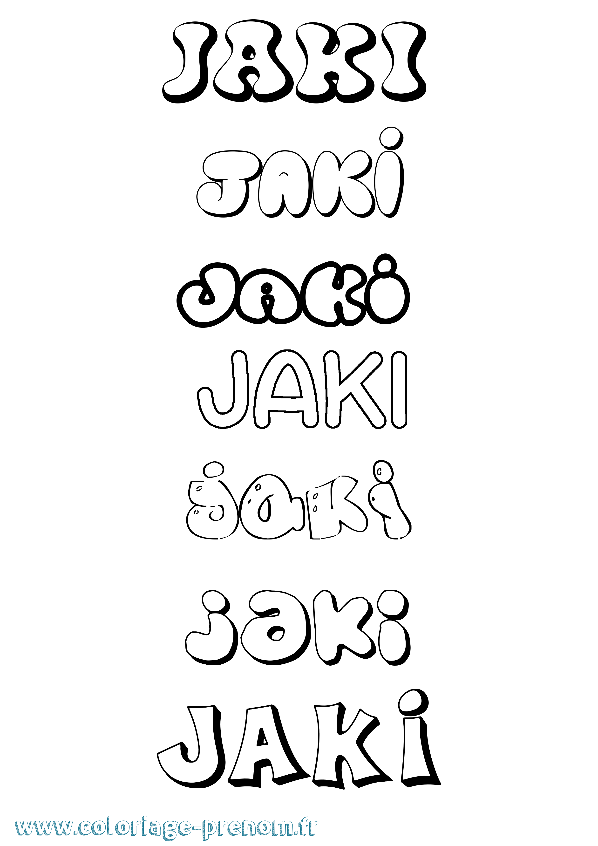 Coloriage Jaki Bubble Coloriage prénom Jaki Bubble