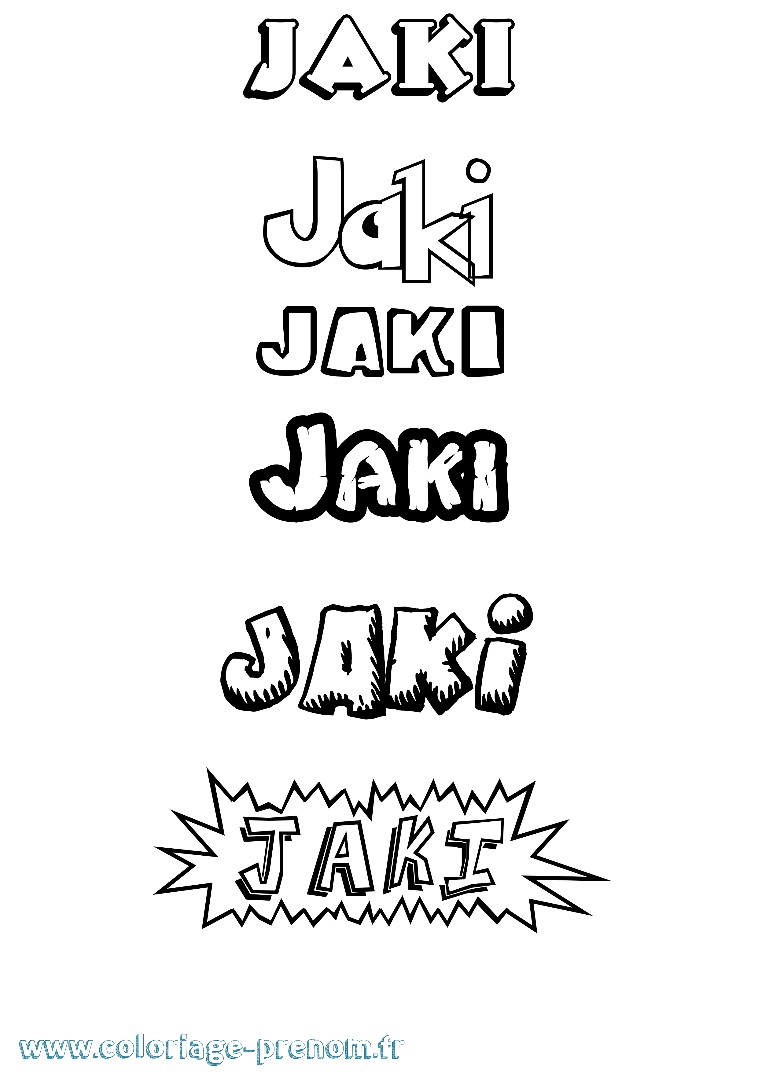 Coloriage Jaki Dessin Animé Coloriage prénom Jaki Dessin Animé