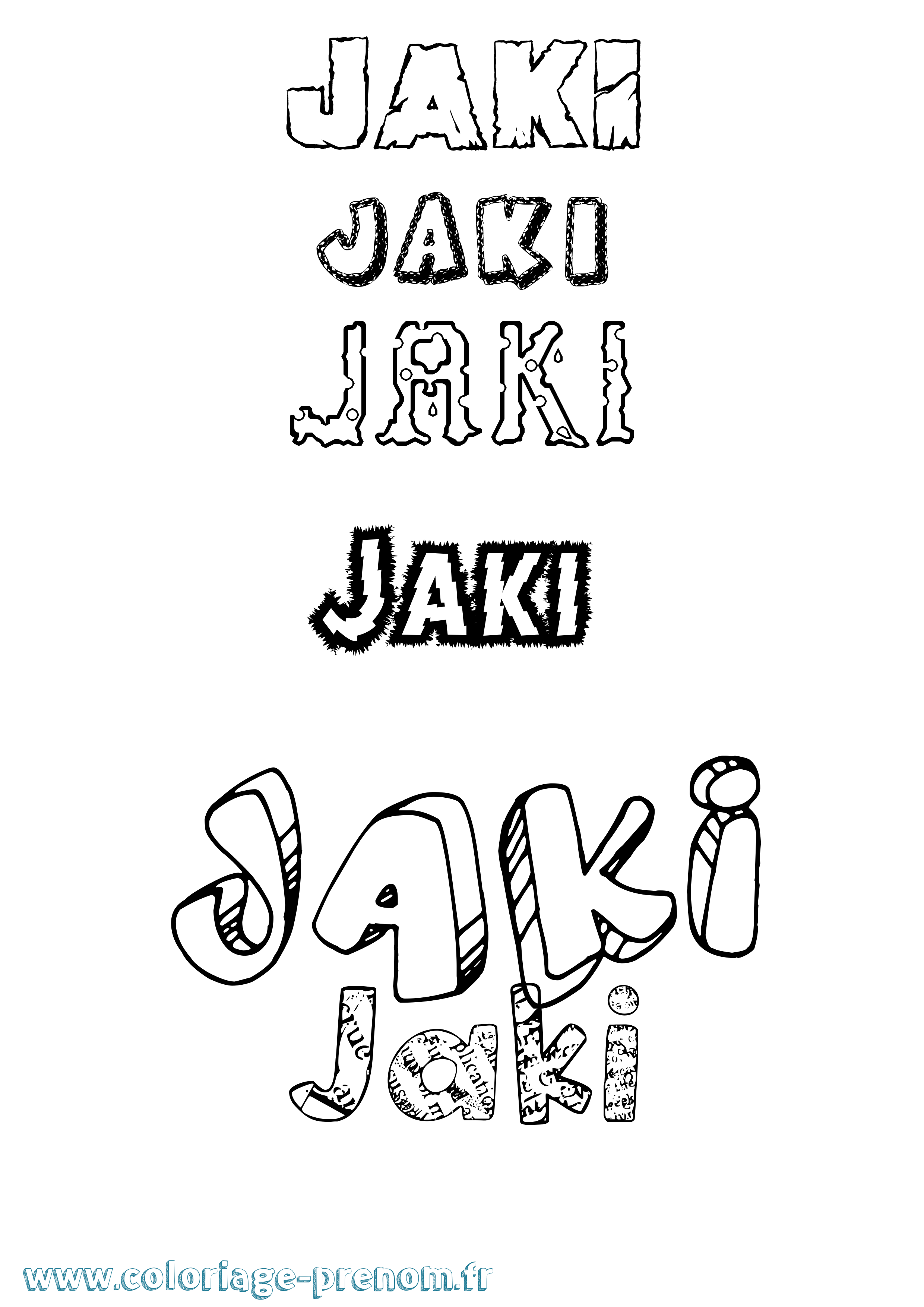 Coloriage Jaki Destructuré Coloriage prénom Jaki Destructuré