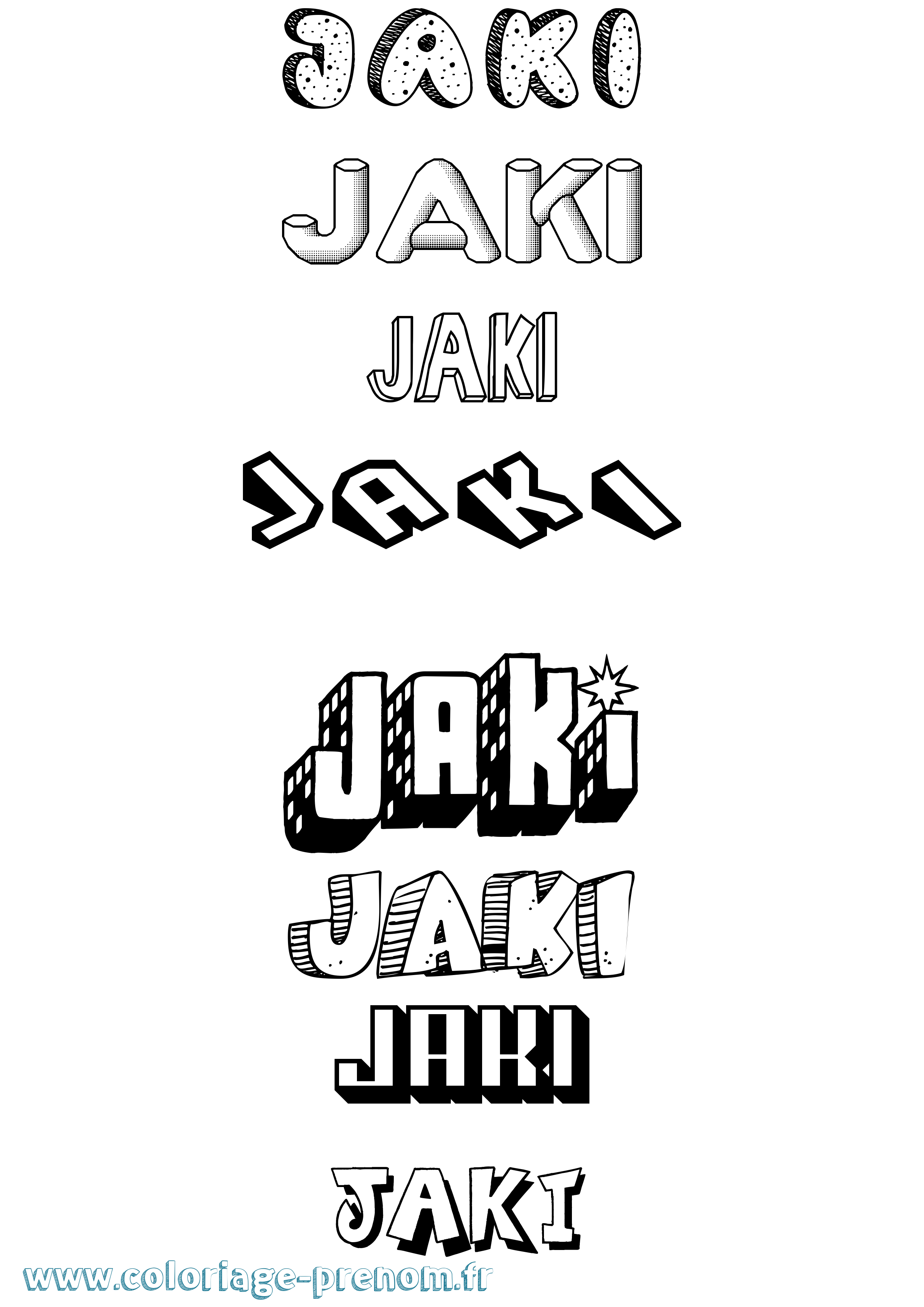 Coloriage Jaki Effet 3D Coloriage prénom Jaki Effet 3D