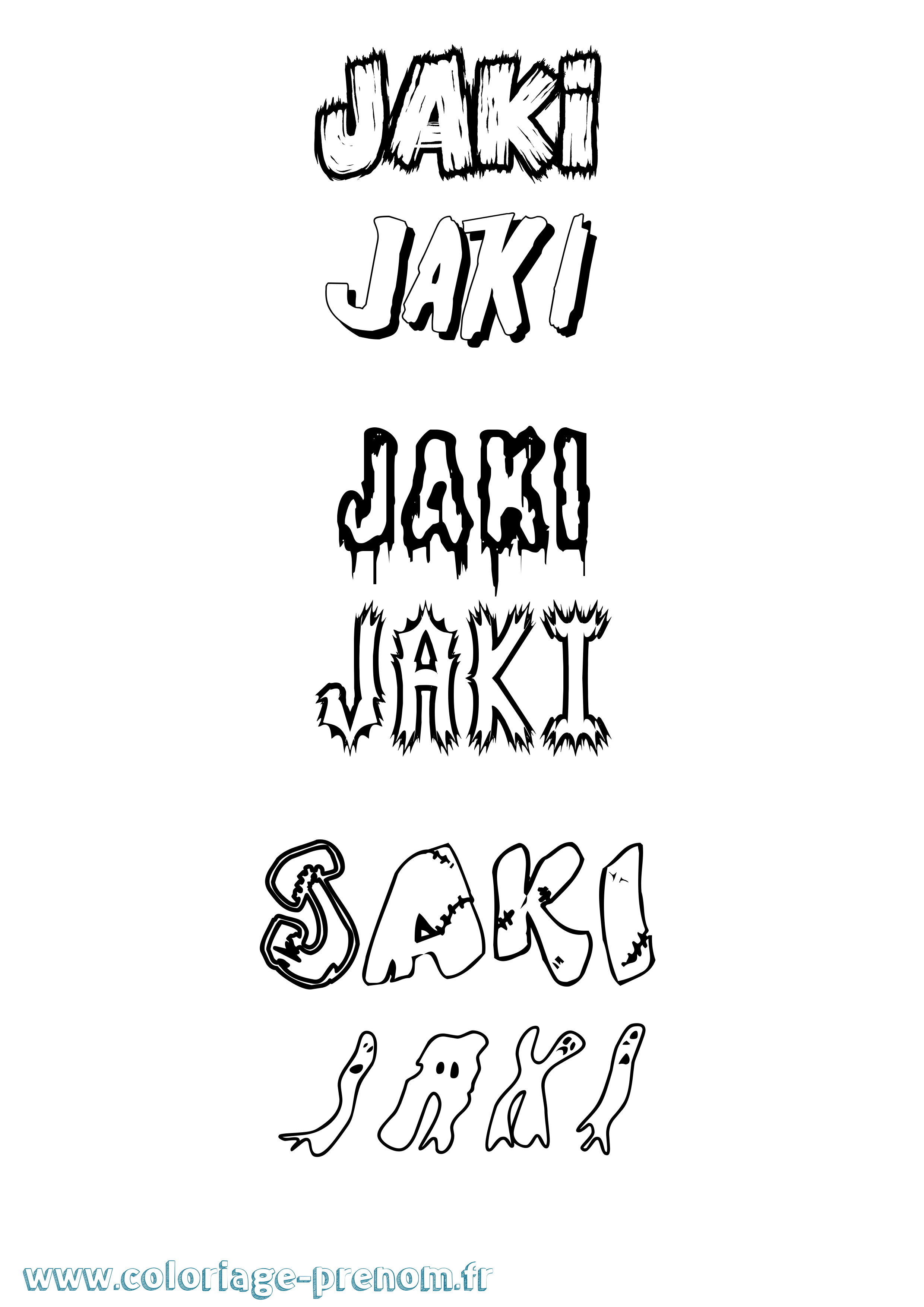 Coloriage Jaki Frisson Coloriage prénom Jaki Frisson