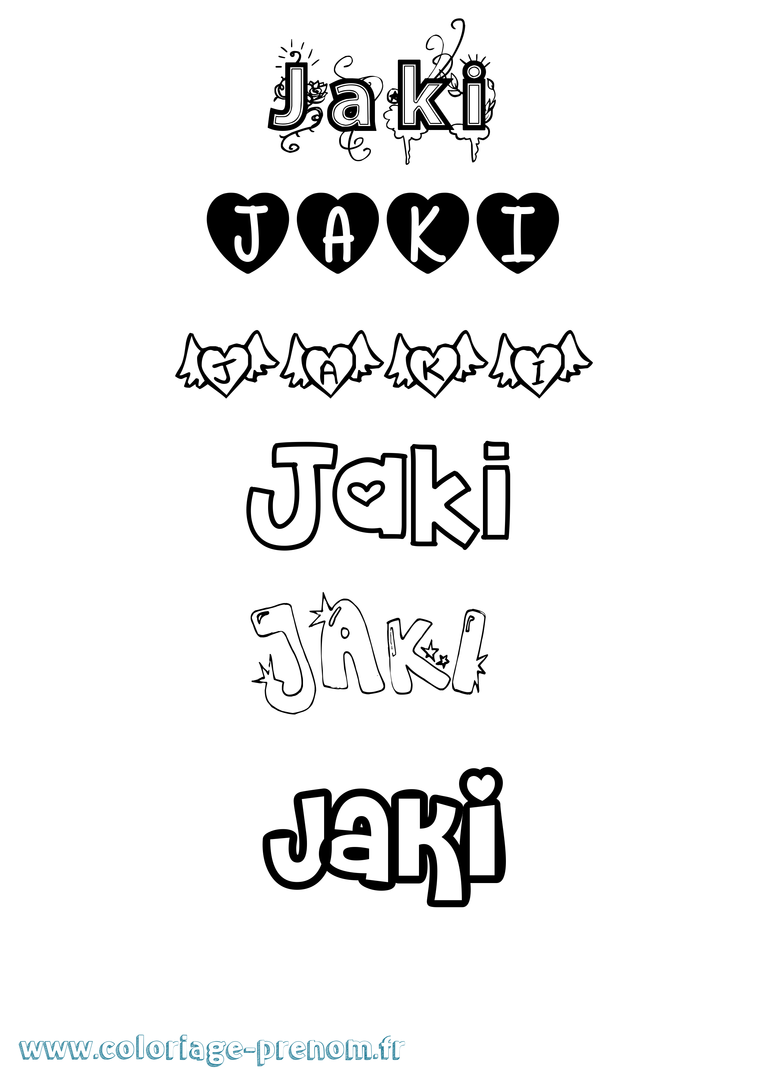Coloriage Jaki Girly Coloriage prénom Jaki Girly