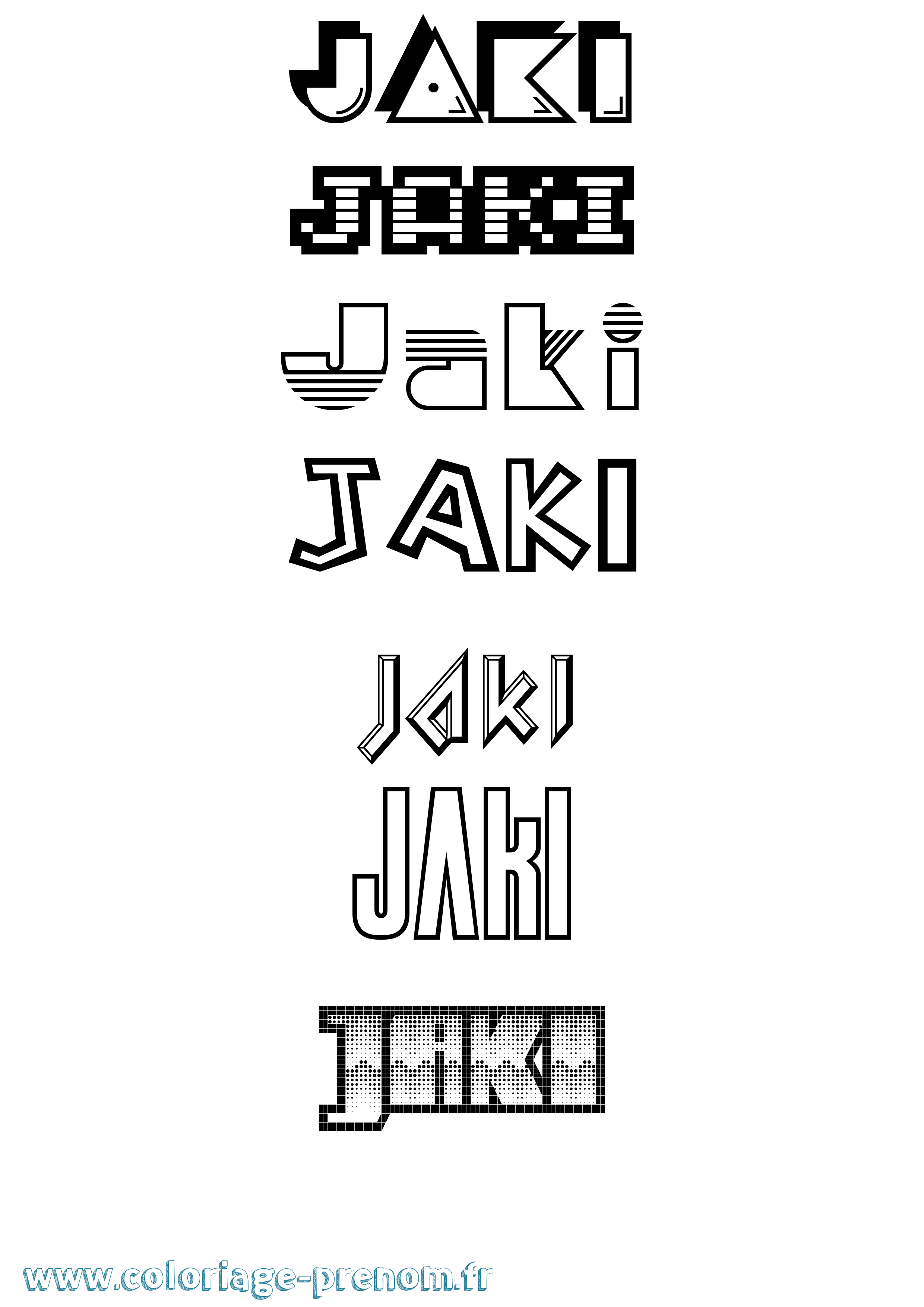 Coloriage Jaki Jeux Vidéos Coloriage prénom Jaki Jeux Vidéos