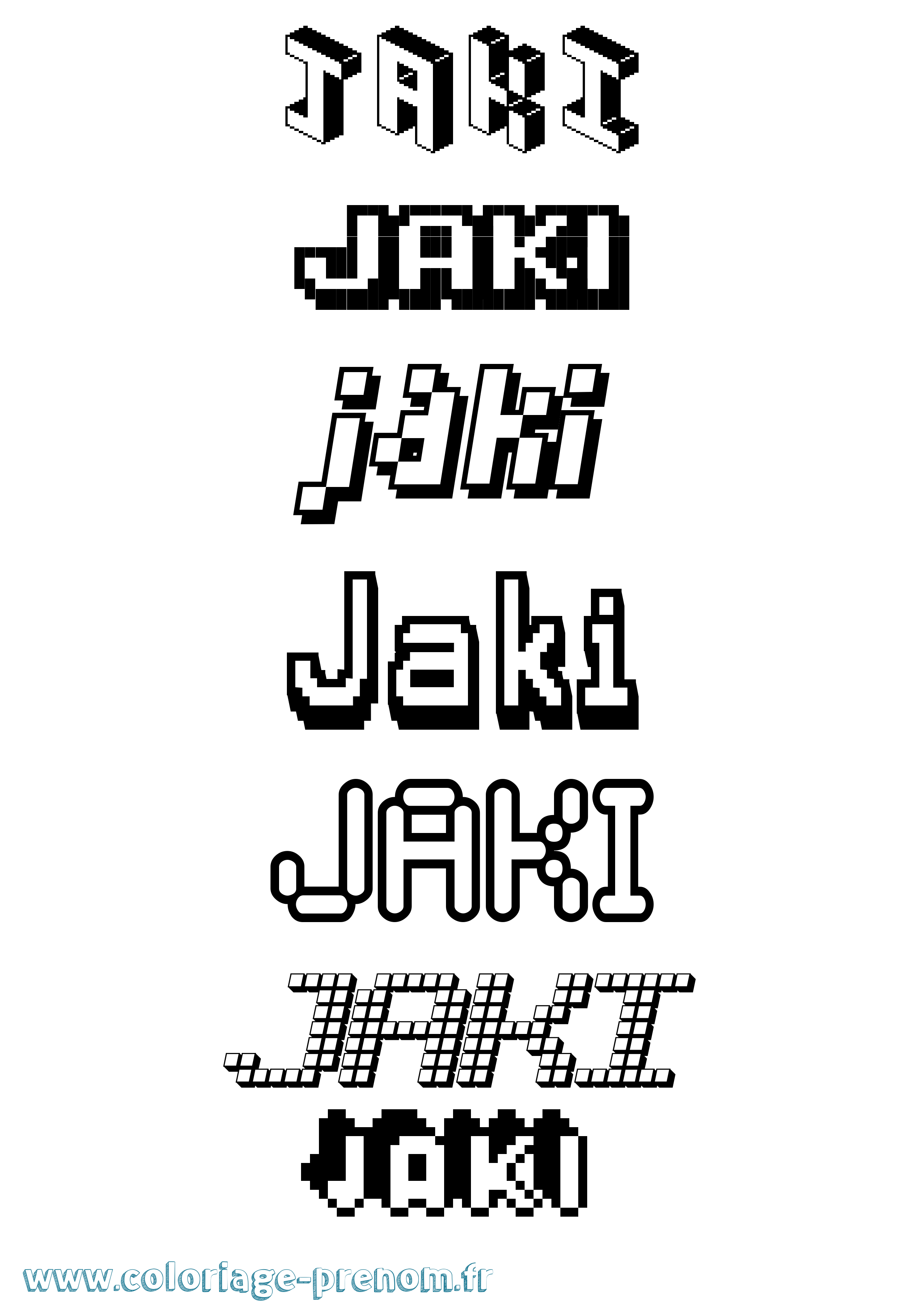 Coloriage Jaki Pixel Coloriage prénom Jaki Pixel