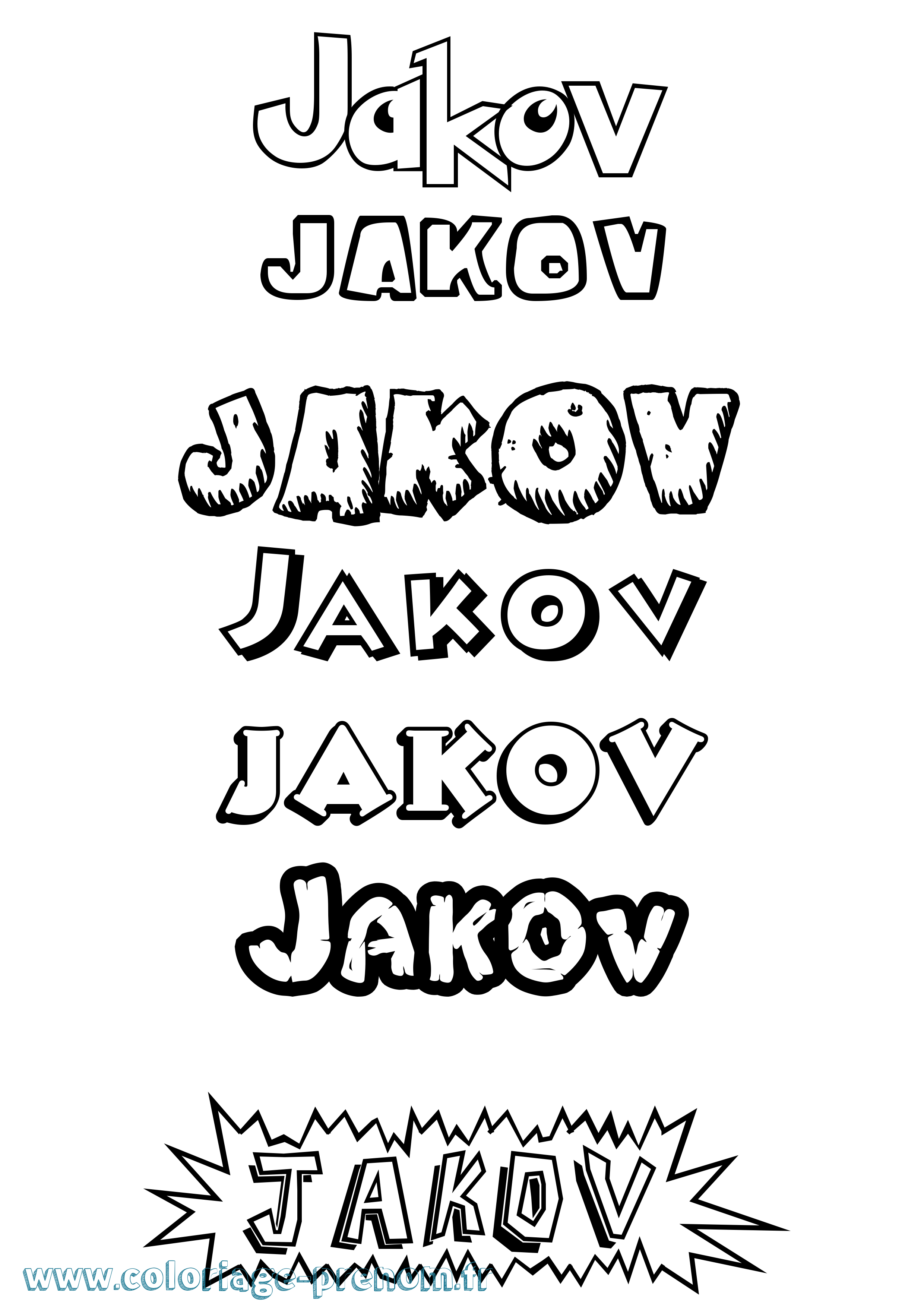 Coloriage Jakov Dessin Animé Coloriage prénom Jakov Dessin Animé