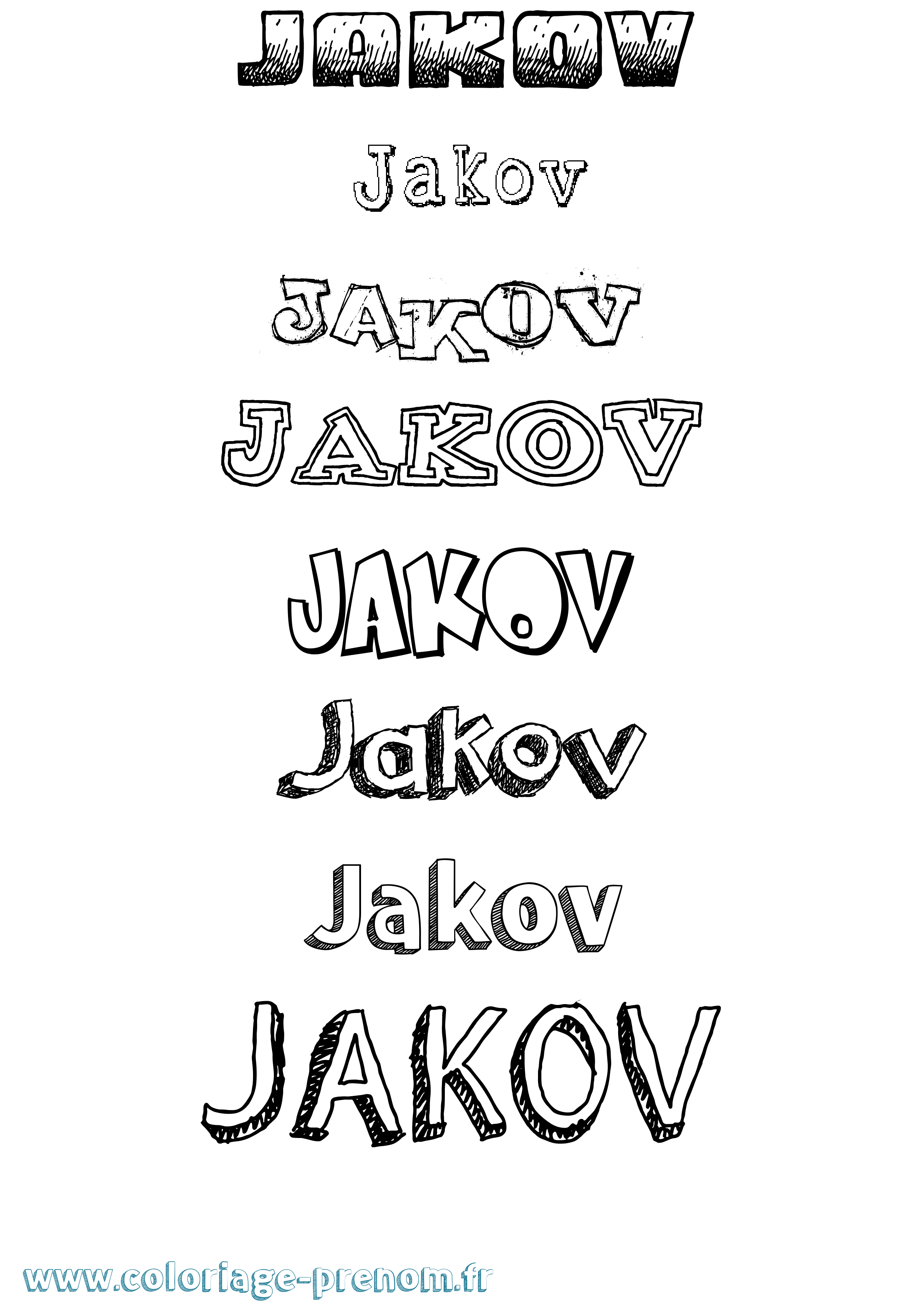 Coloriage Jakov Dessiné Coloriage prénom Jakov Dessiné