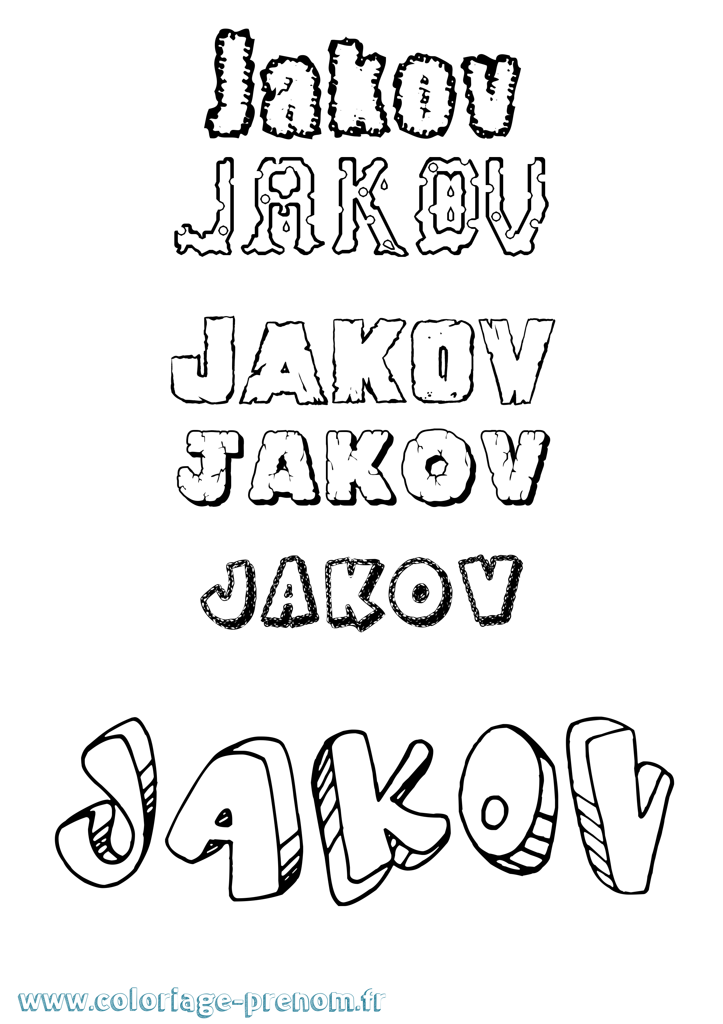 Coloriage Jakov Destructuré Coloriage prénom Jakov Destructuré