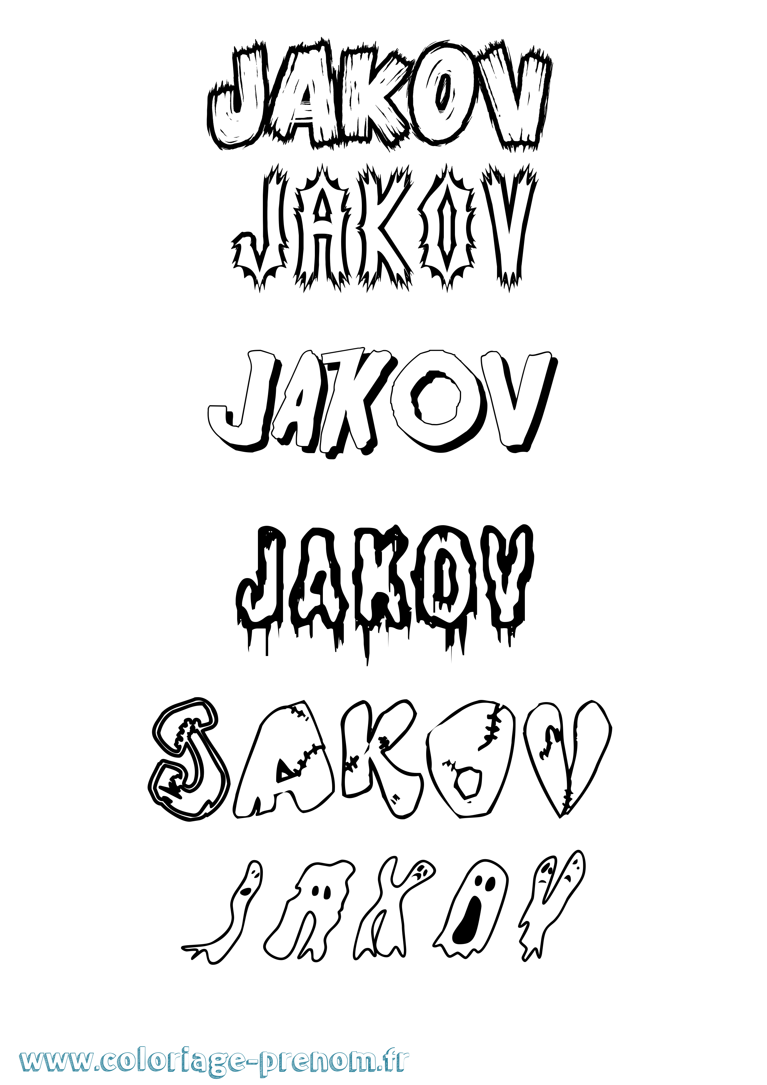 Coloriage Jakov Frisson Coloriage prénom Jakov Frisson