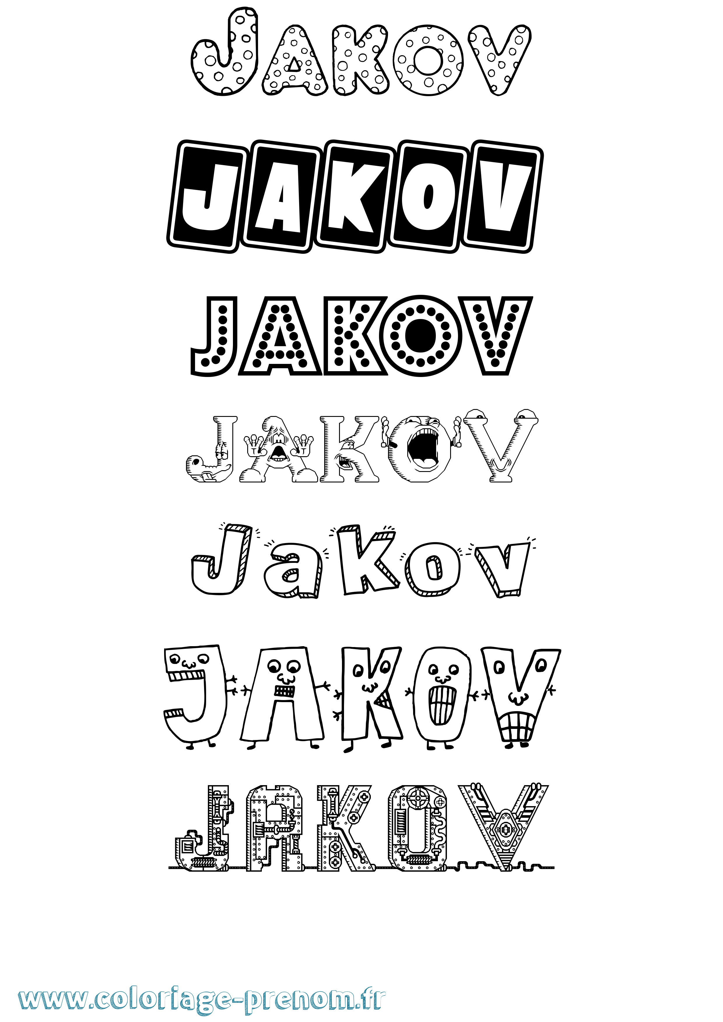 Coloriage Jakov Fun Coloriage prénom Jakov Fun