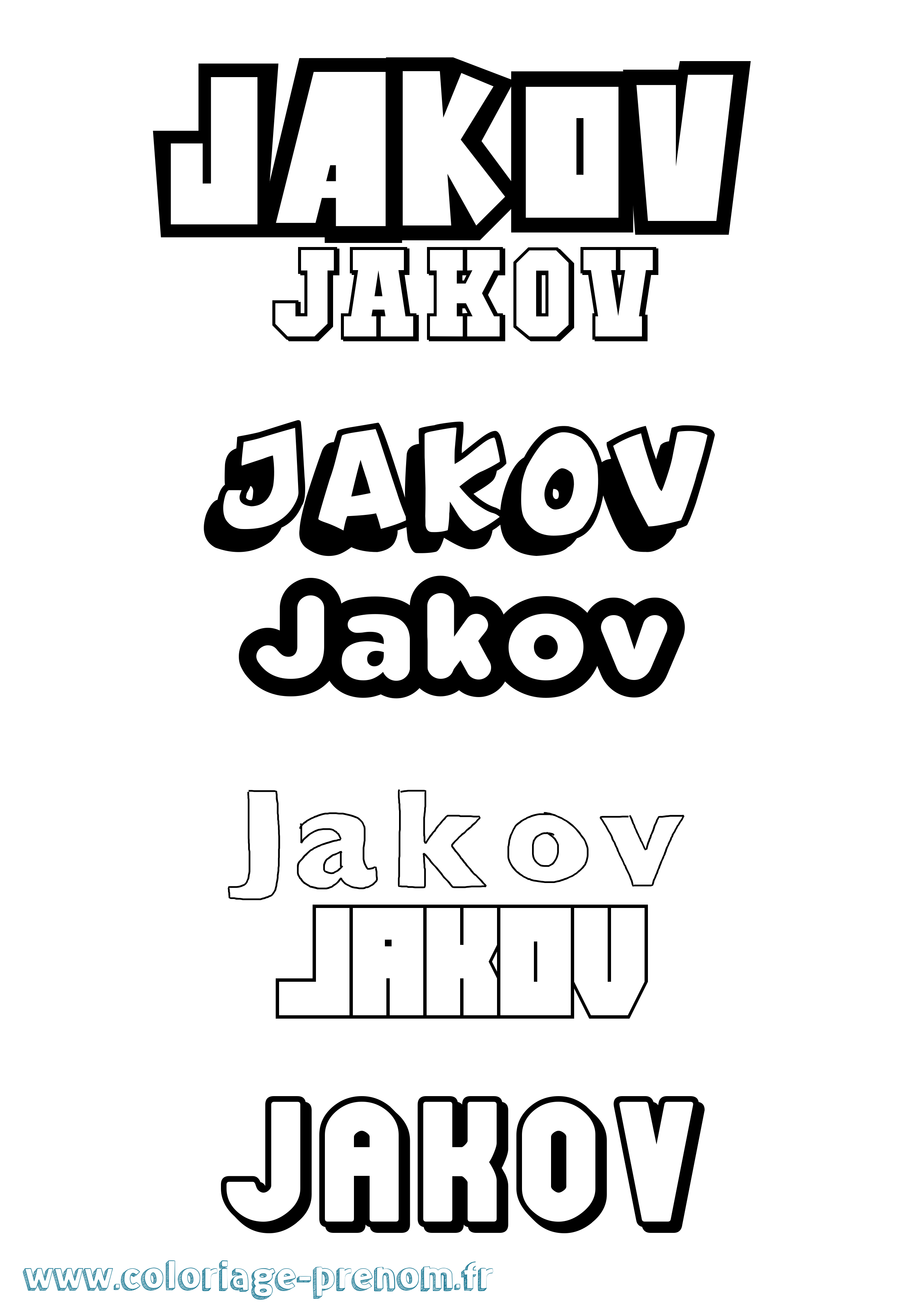 Coloriage Jakov Simple Coloriage prénom Jakov Simple