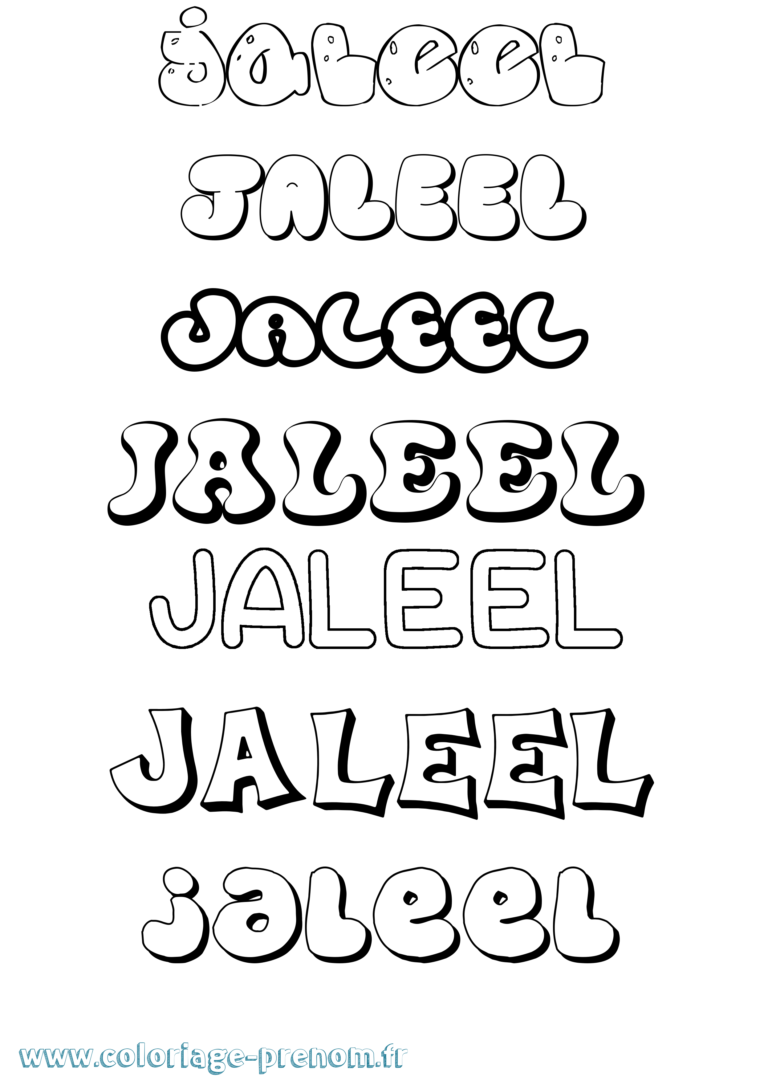 Coloriage Jaleel Bubble Coloriage prénom Jaleel Bubble