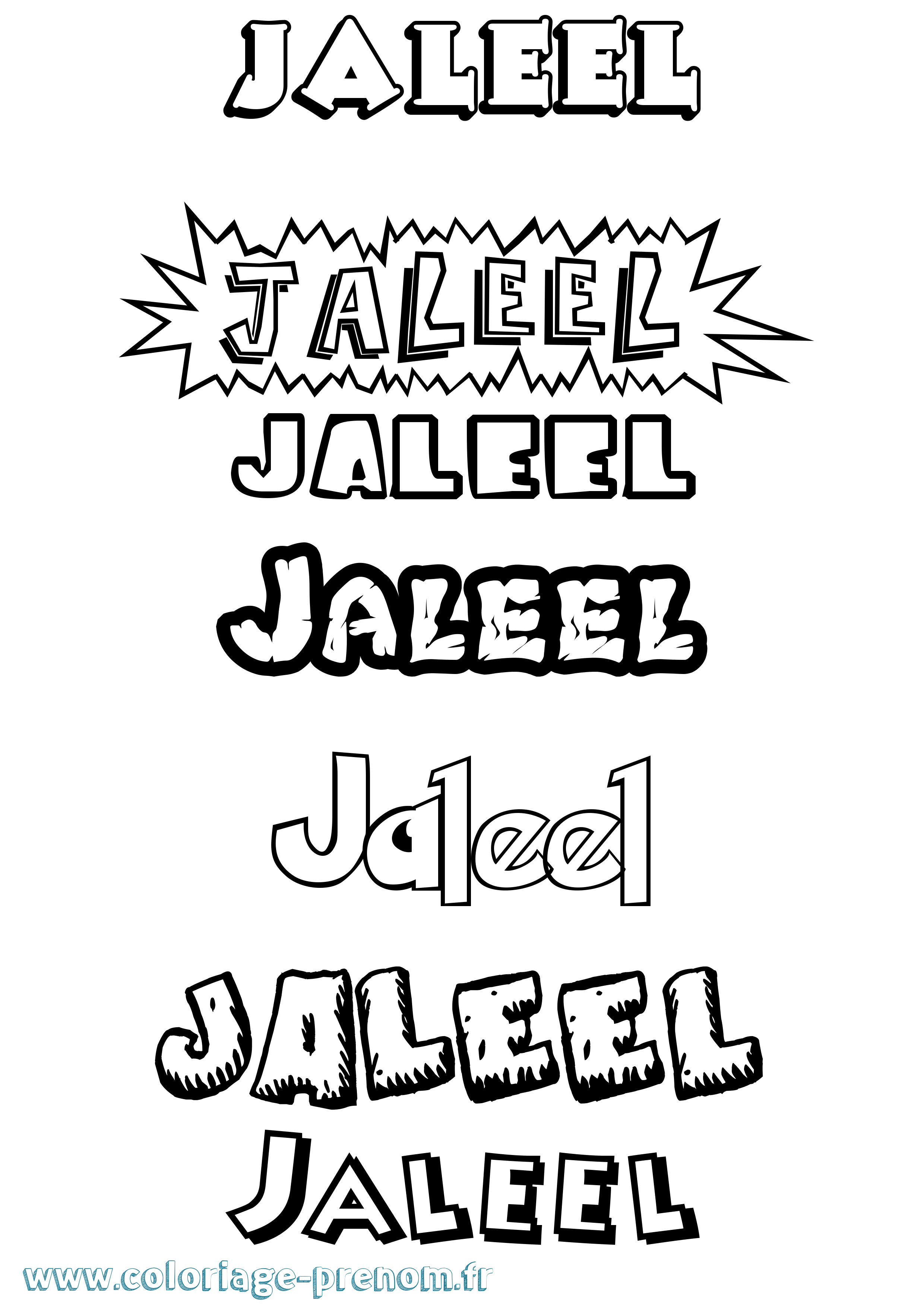 Coloriage Jaleel Dessin Animé Coloriage prénom Jaleel Dessin Animé