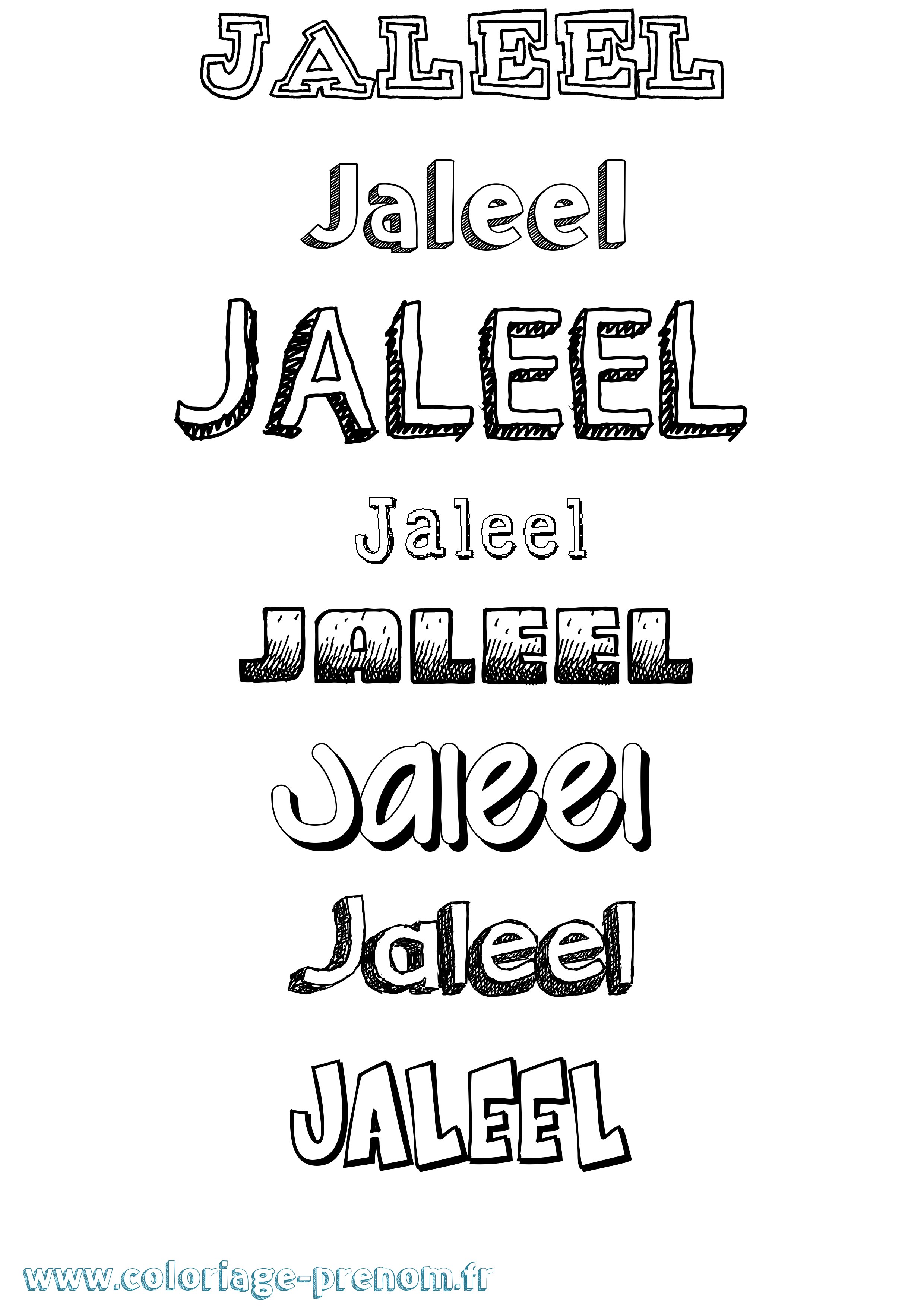 Coloriage Jaleel Dessiné Coloriage prénom Jaleel Dessiné