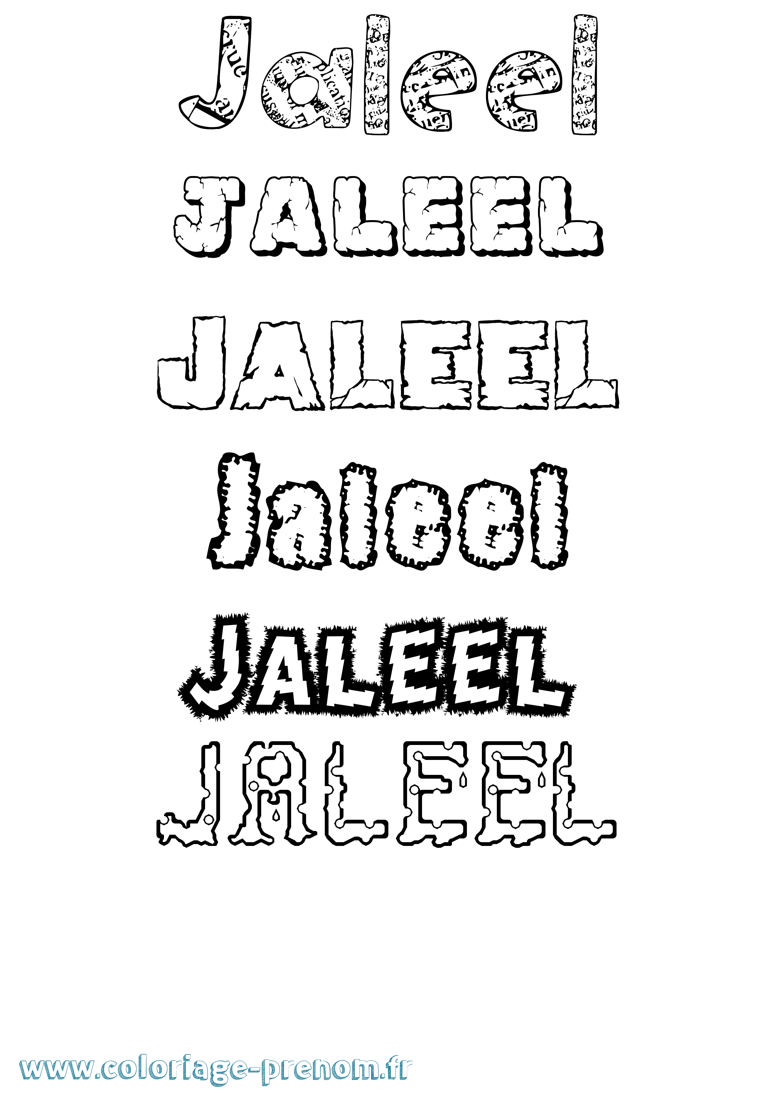 Coloriage Jaleel Destructuré Coloriage prénom Jaleel Destructuré