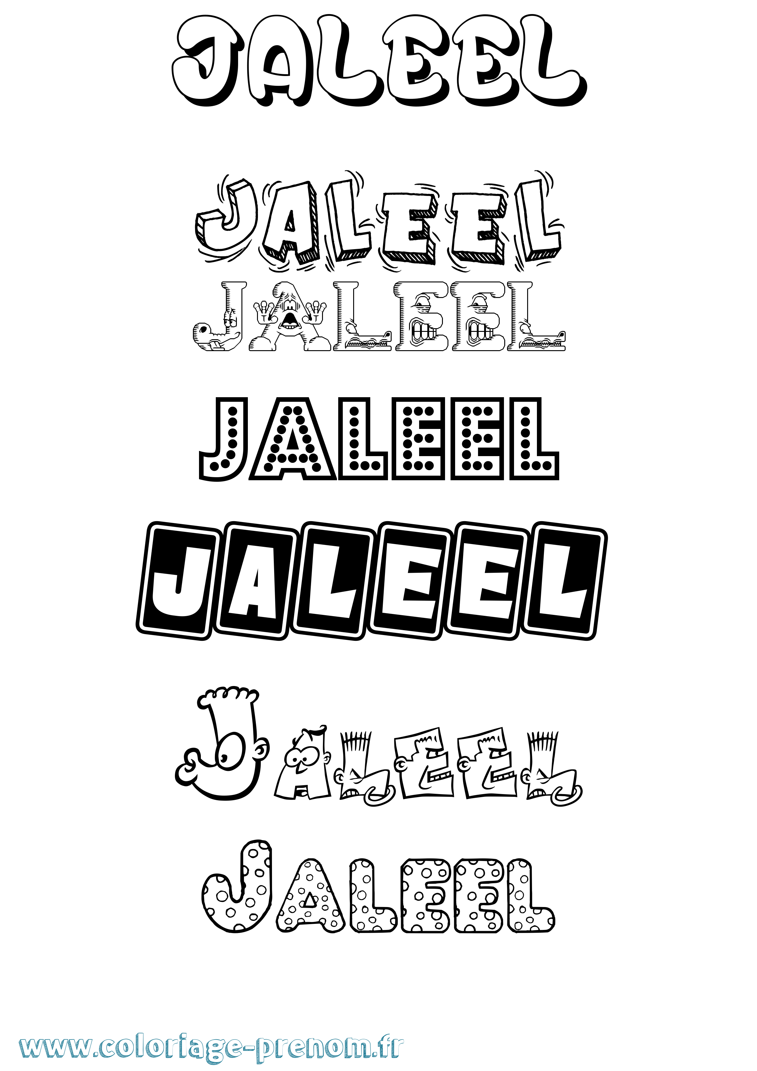 Coloriage Jaleel Fun Coloriage prénom Jaleel Fun