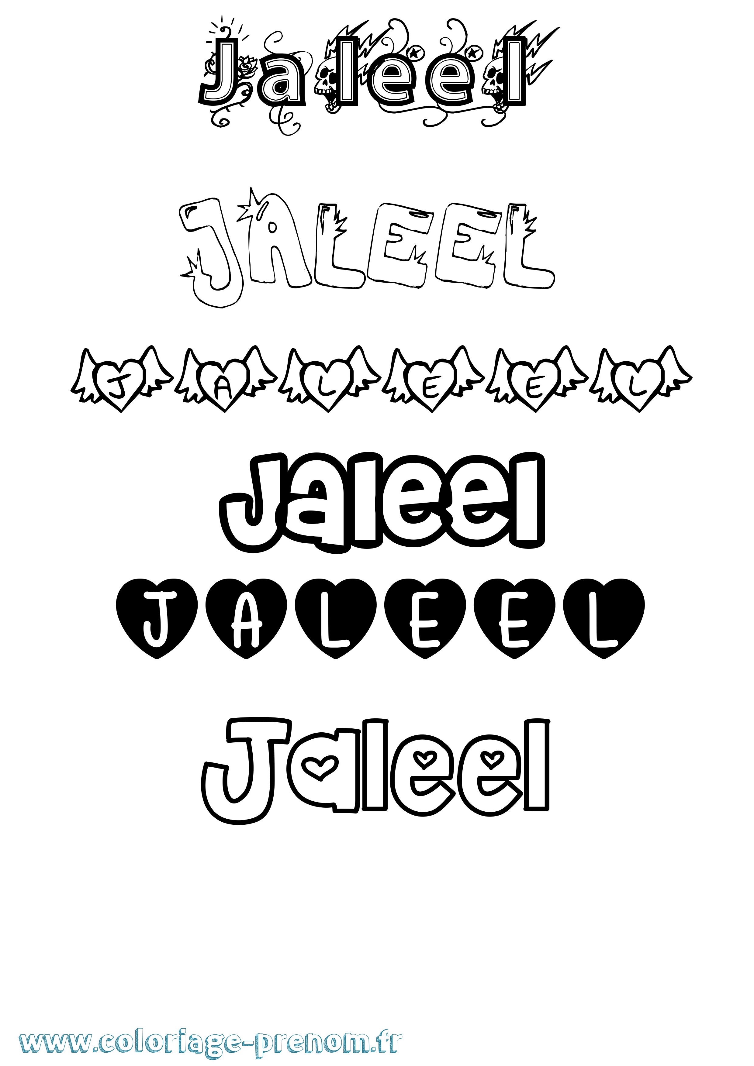 Coloriage Jaleel Girly Coloriage prénom Jaleel Girly