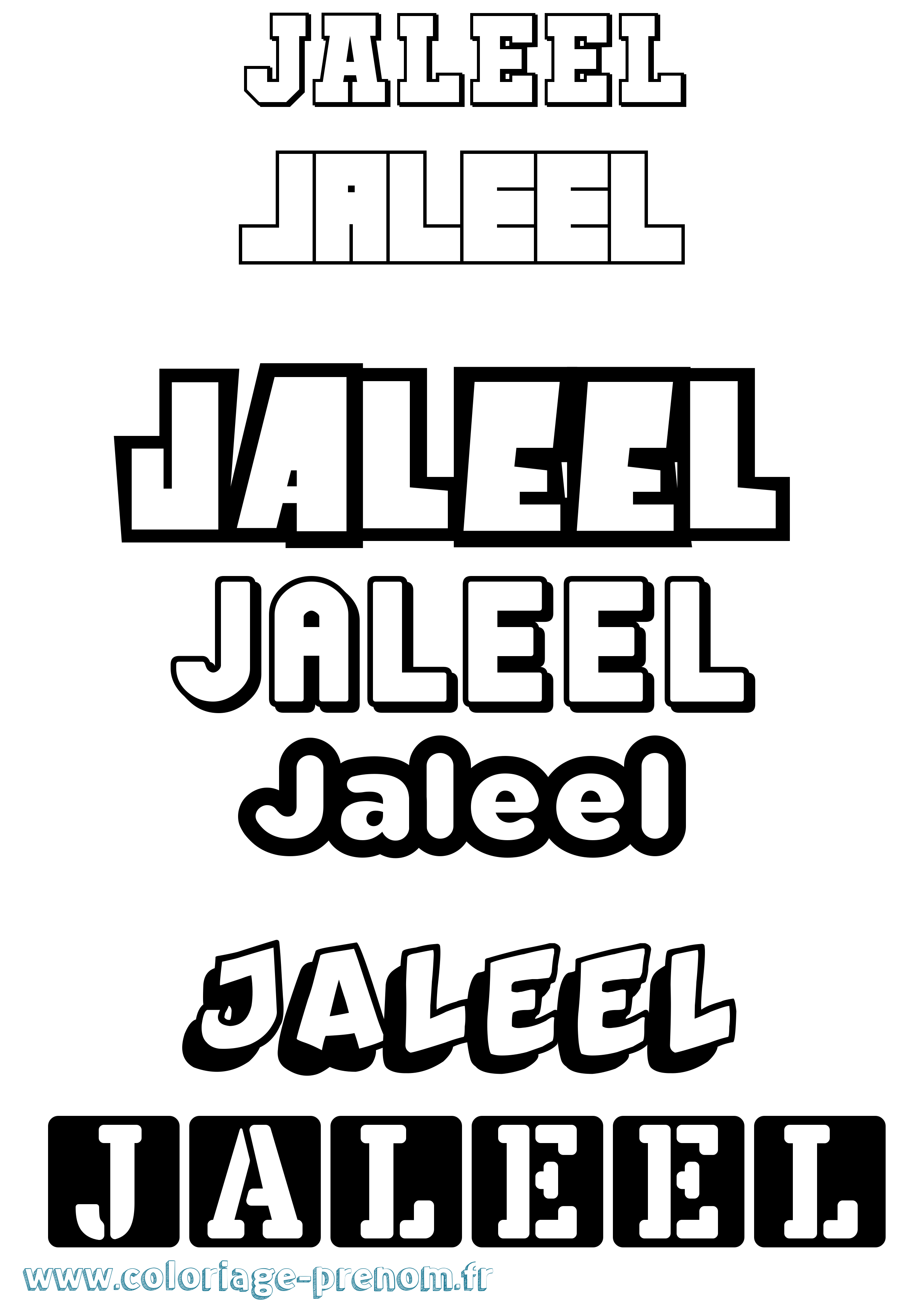Coloriage Jaleel Simple Coloriage prénom Jaleel Simple