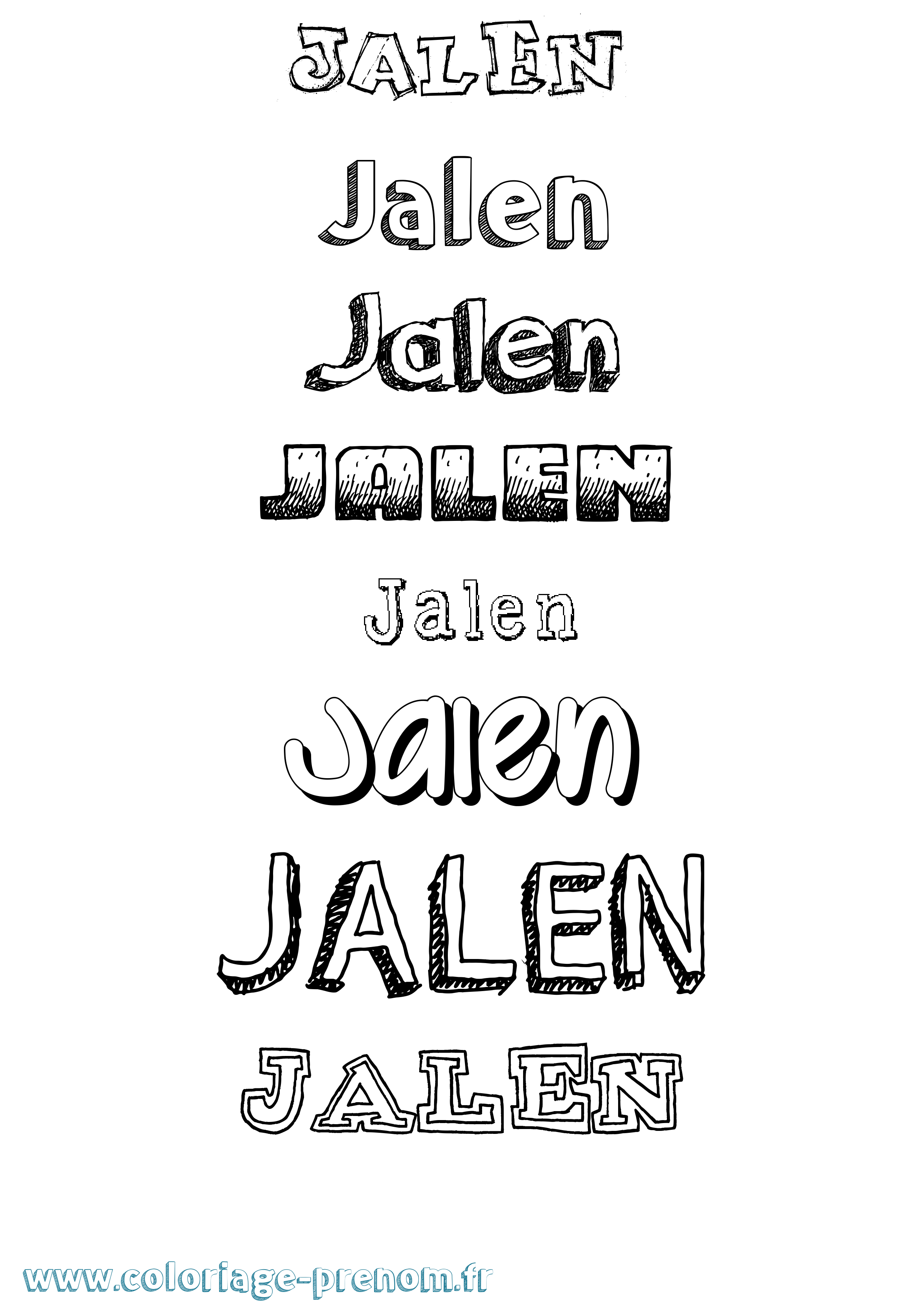 Coloriage prénom Jalen Dessiné