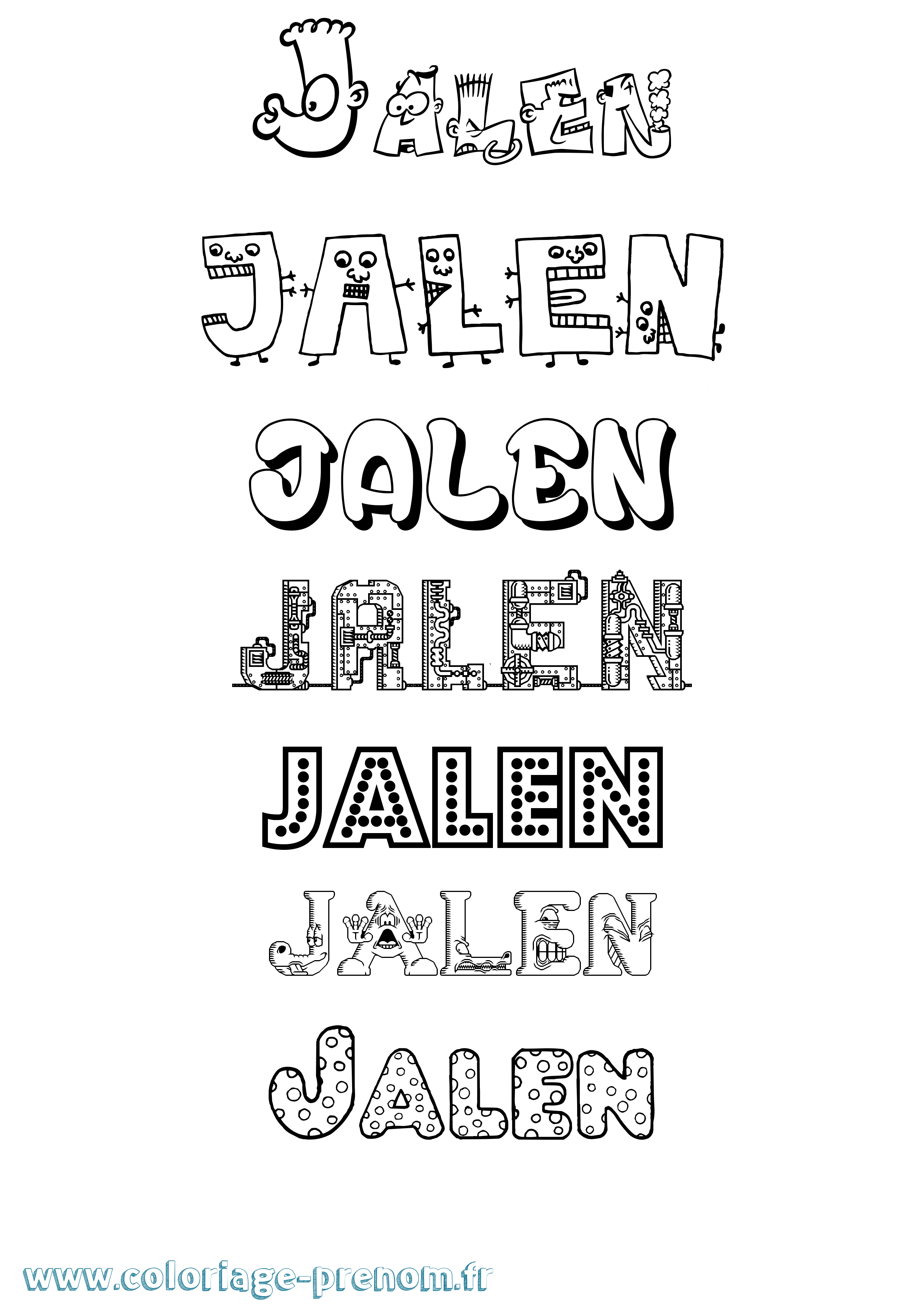 Coloriage Jalen Fun Coloriage prénom Jalen Fun
