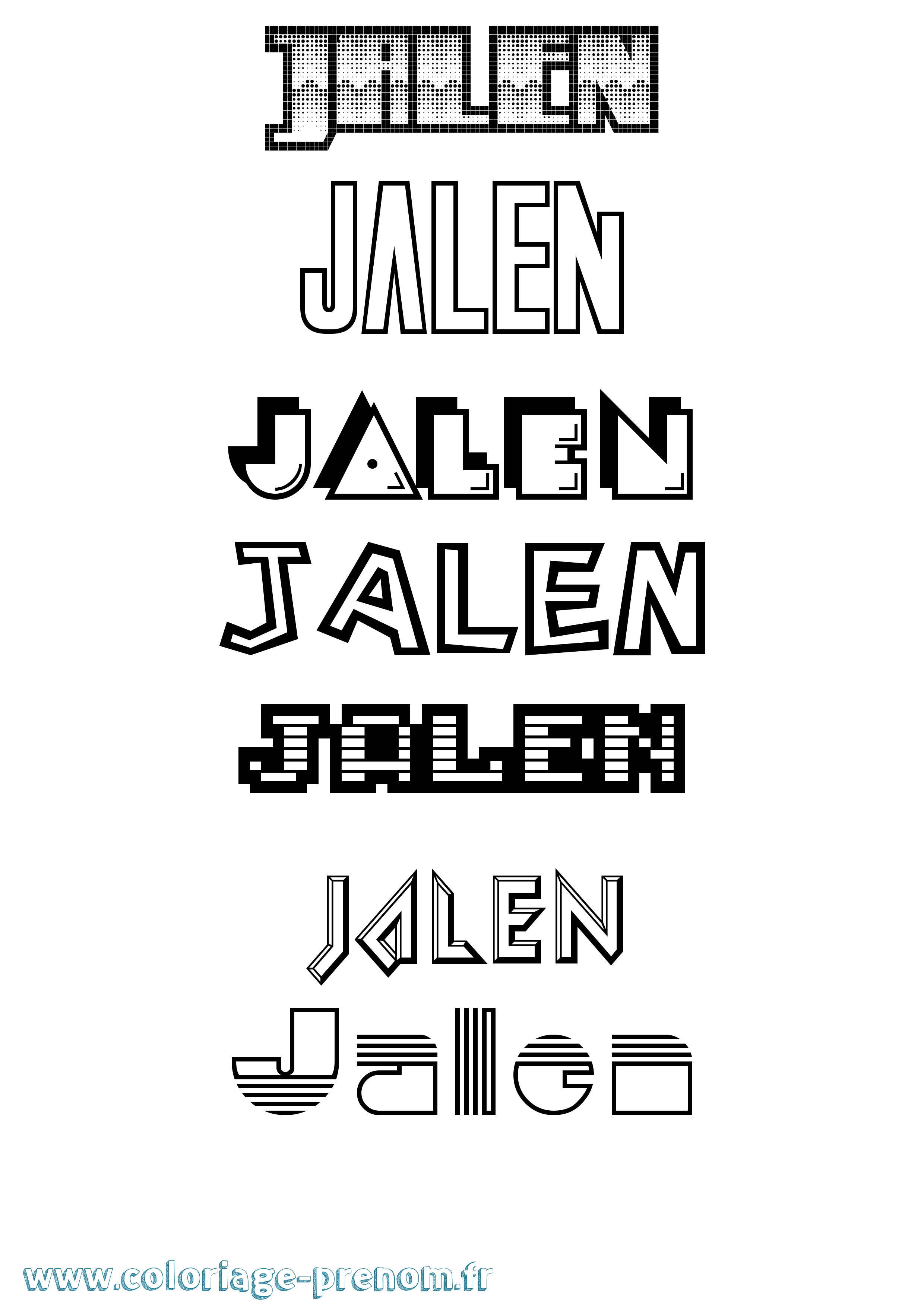 Coloriage Jalen Jeux Vidéos Coloriage prénom Jalen Jeux Vidéos
