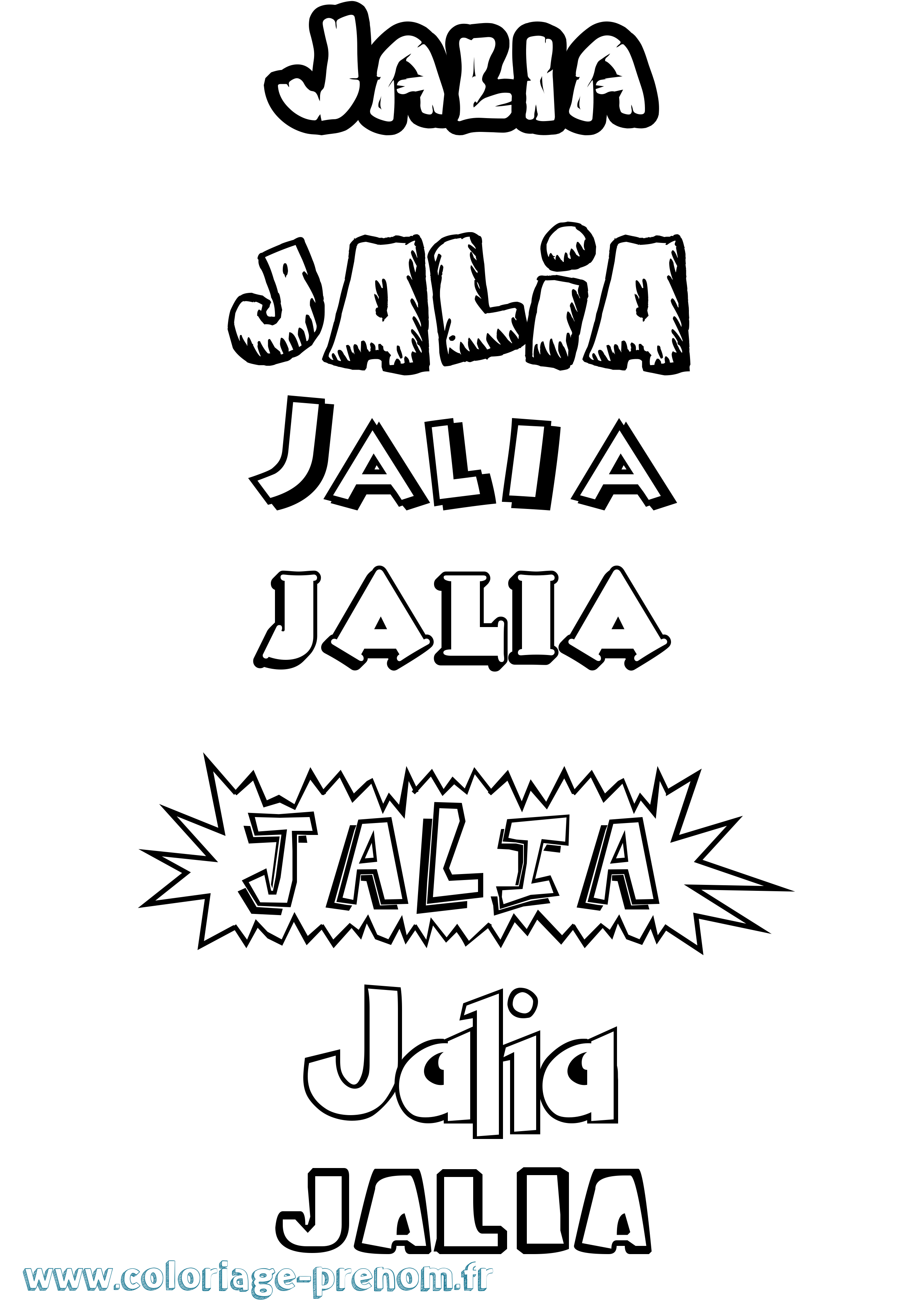 Coloriage prénom Jalia Dessin Animé