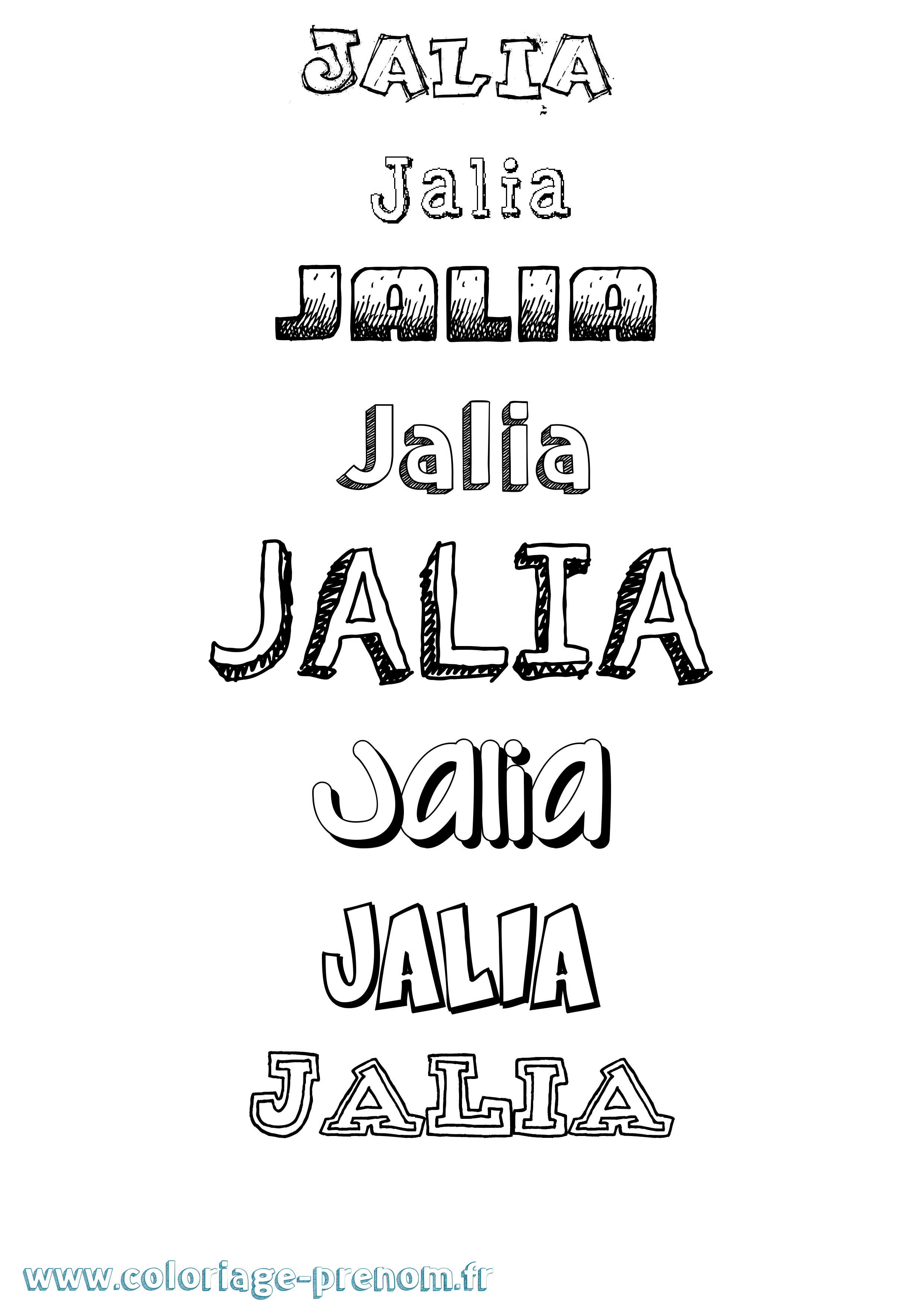 Coloriage prénom Jalia Dessiné